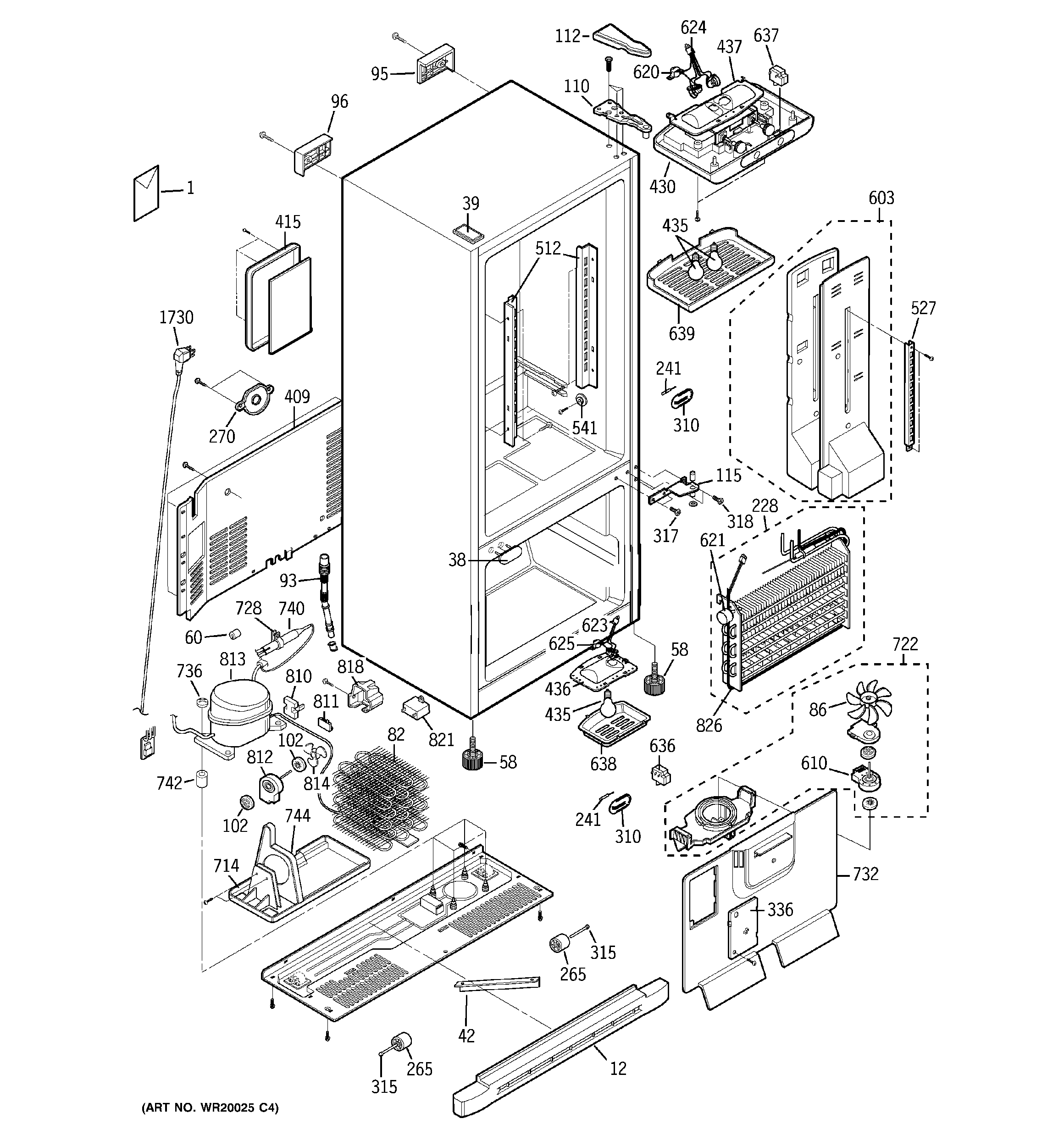 GE GDL20KCSCBS cabinet diagram