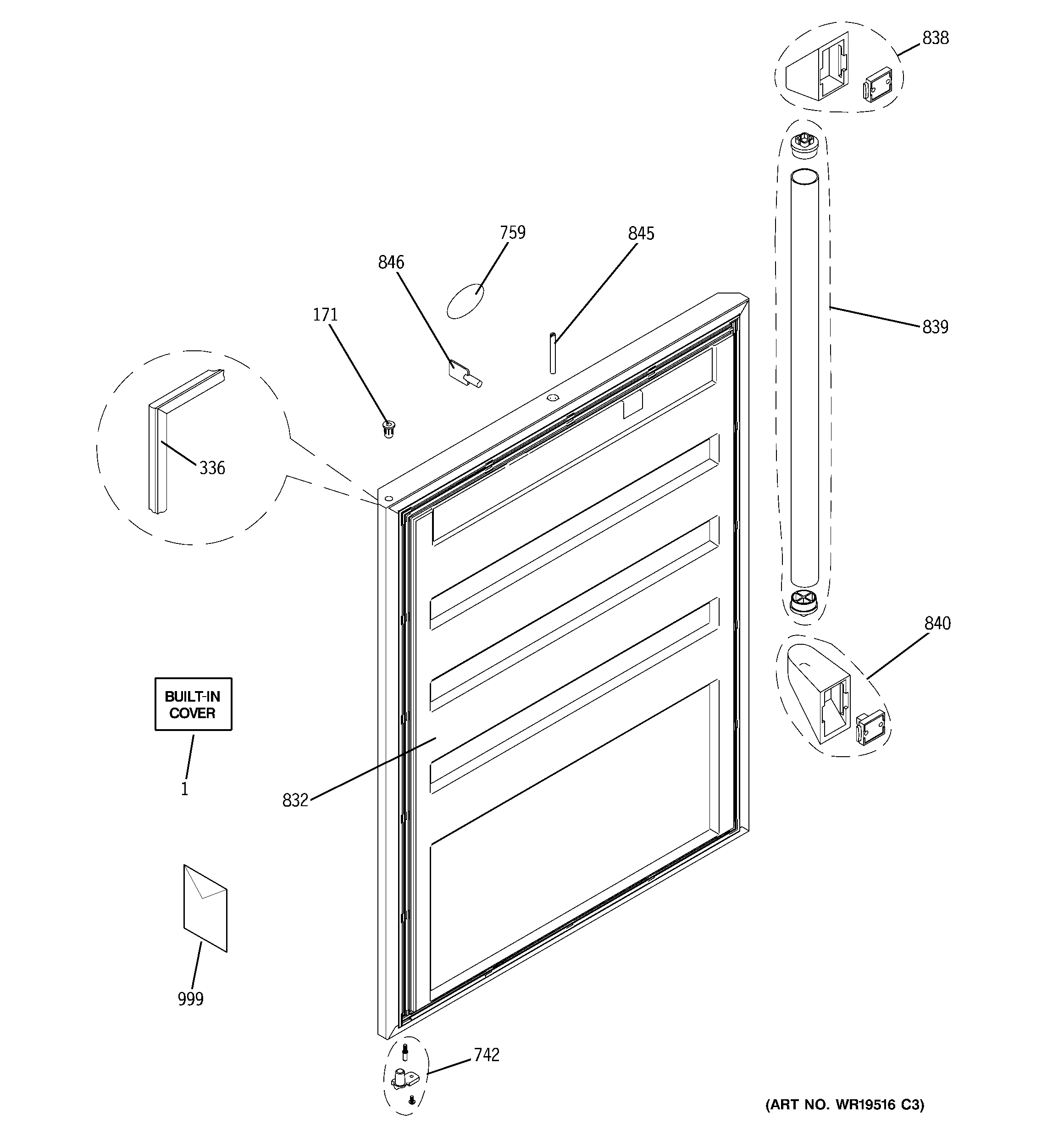 GE ZDOD240PBSS door diagram