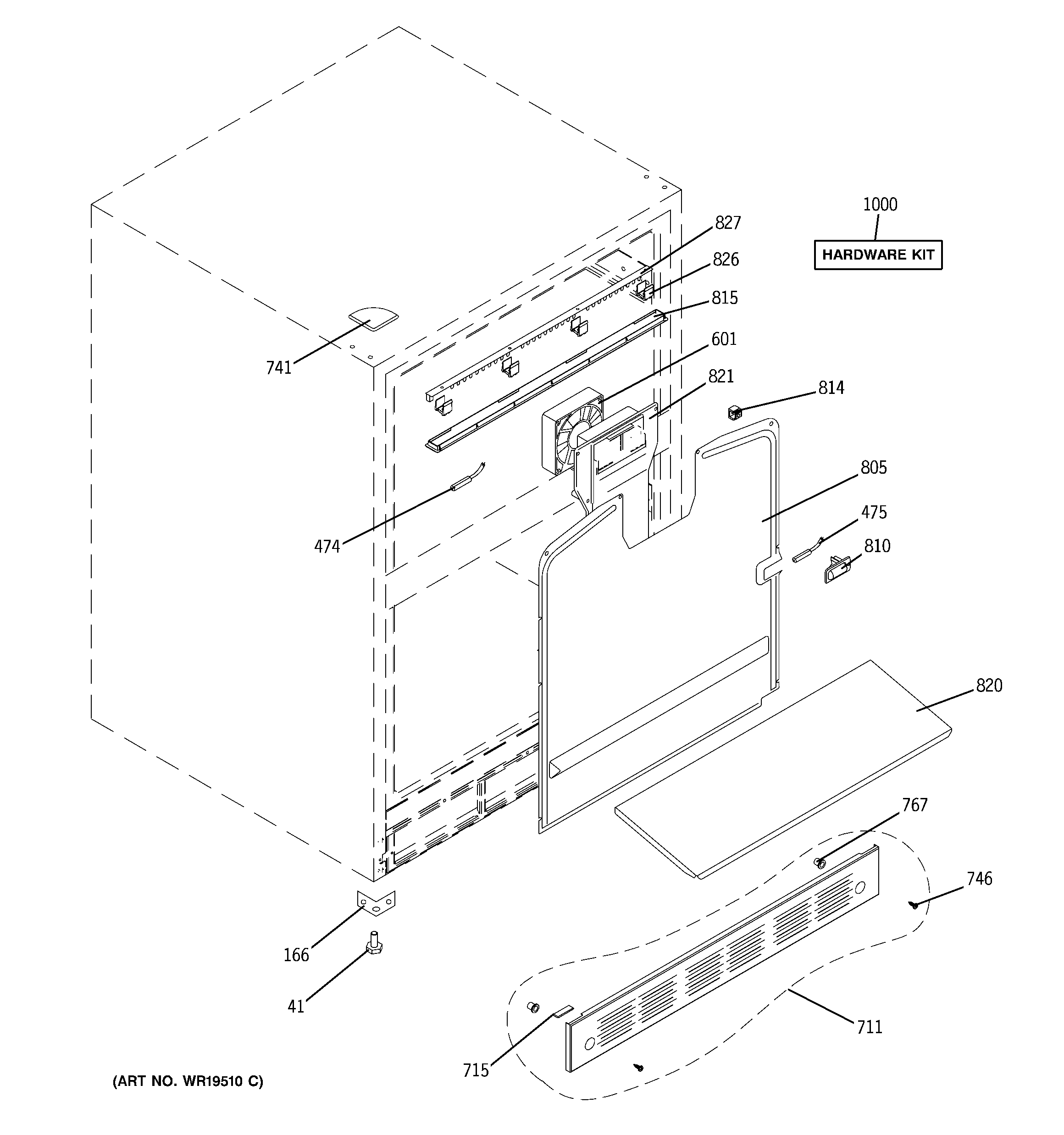 GE ZIDS240PBSS cabinet diagram