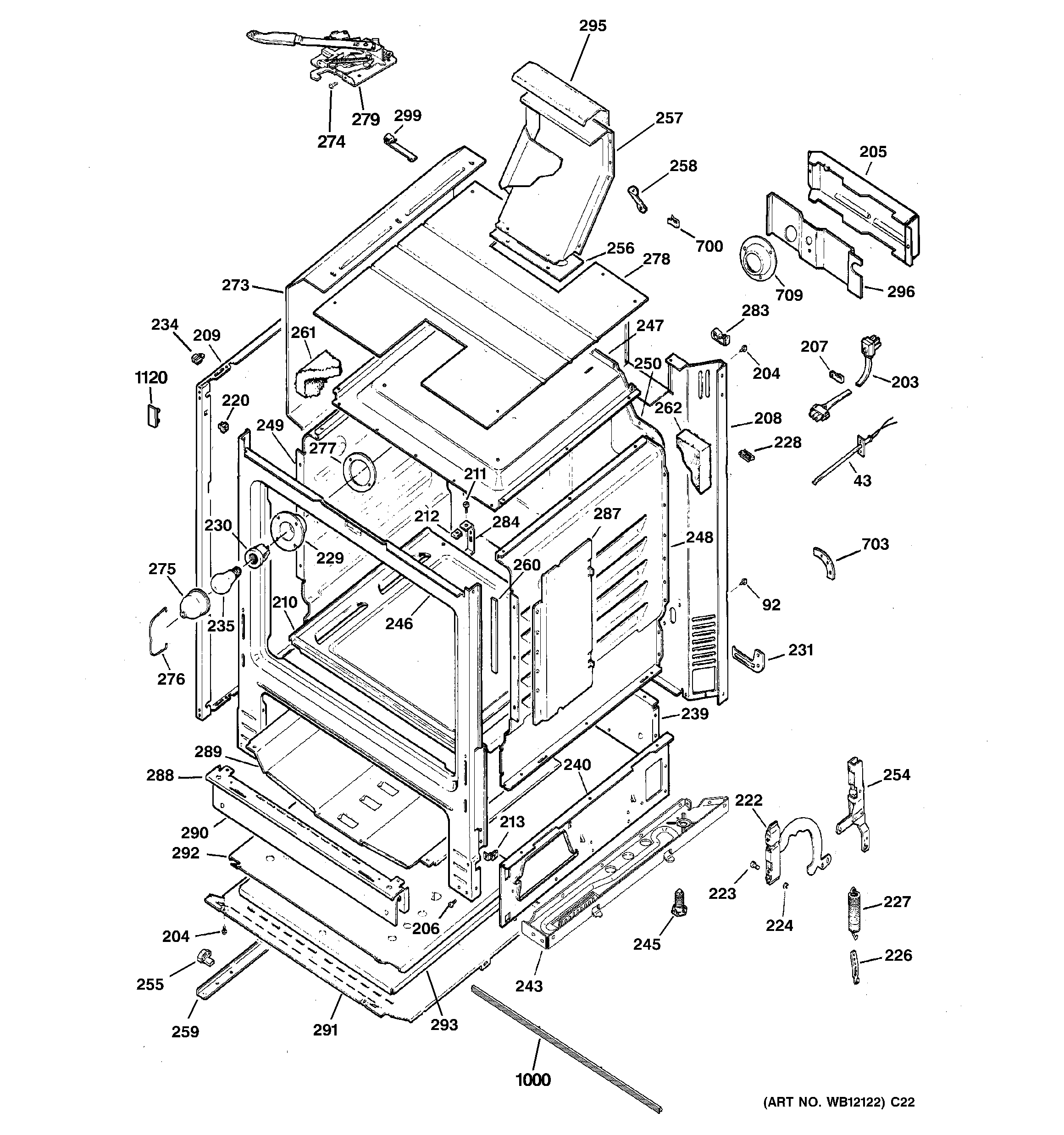 GE EGR2002EM3BS body parts diagram