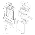 GE GLD4900P00CC escutcheon & door assembly diagram
