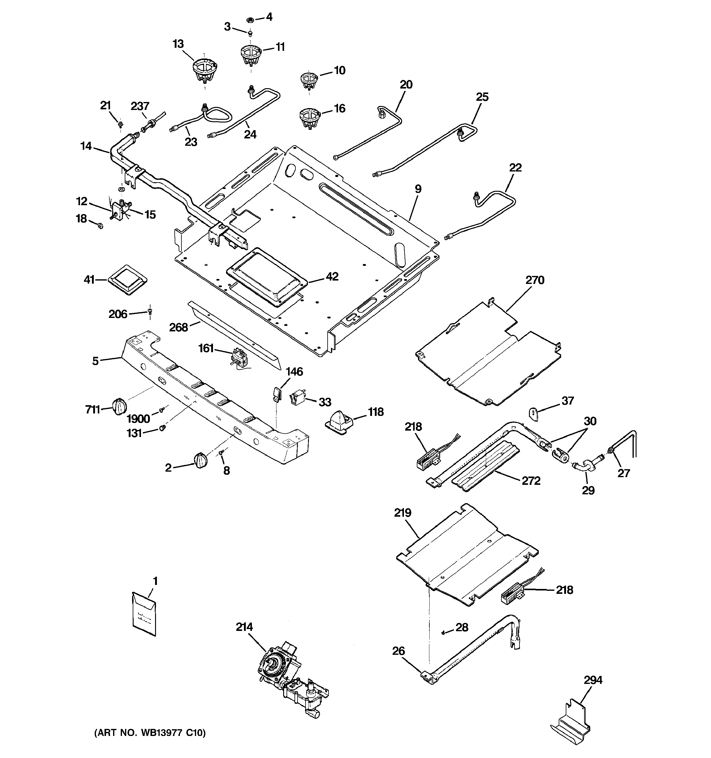 GE JGBP89DEM1WW gas & burner parts diagram