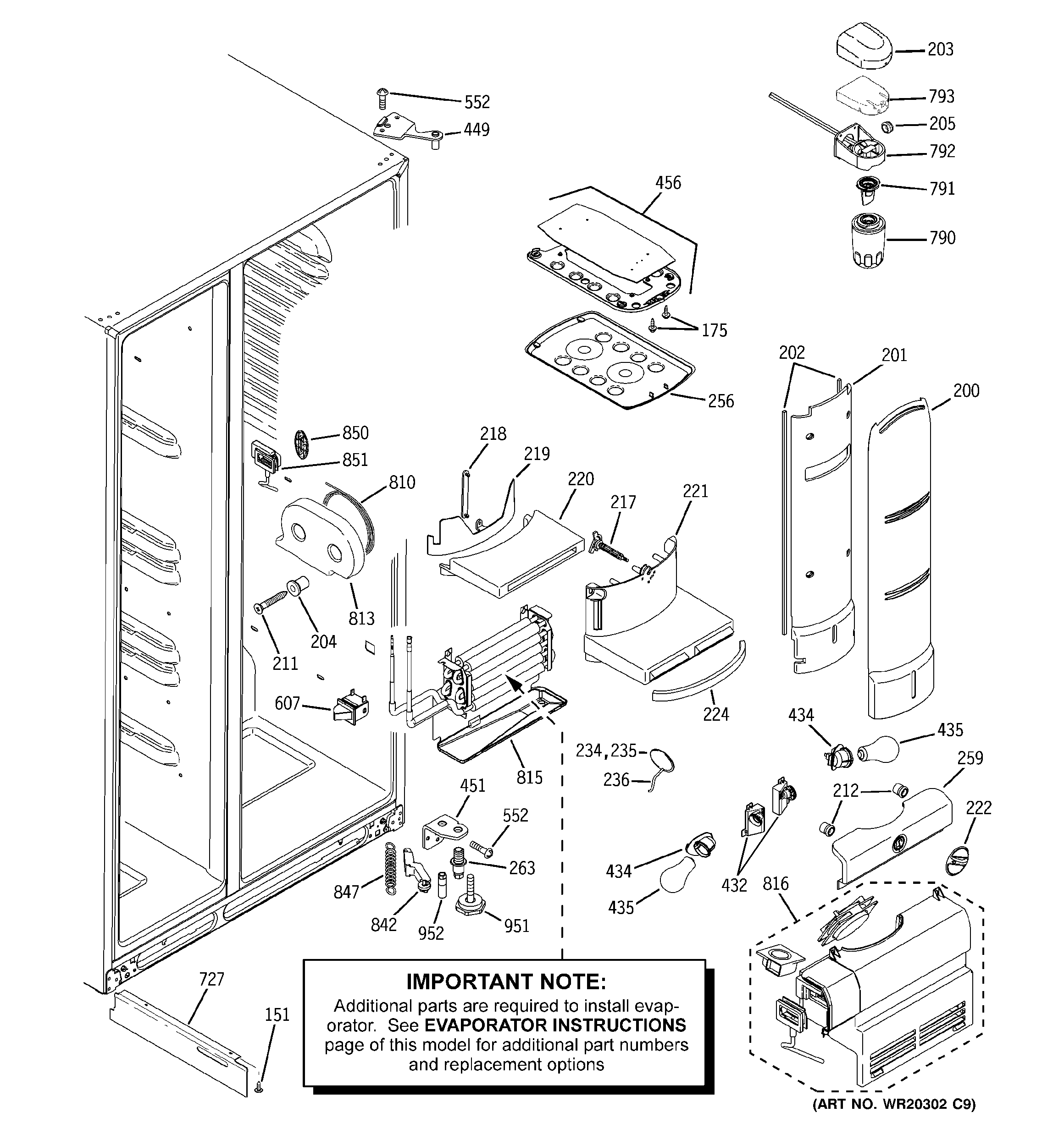 GE PSJC5YGXCFBV fresh food section diagram