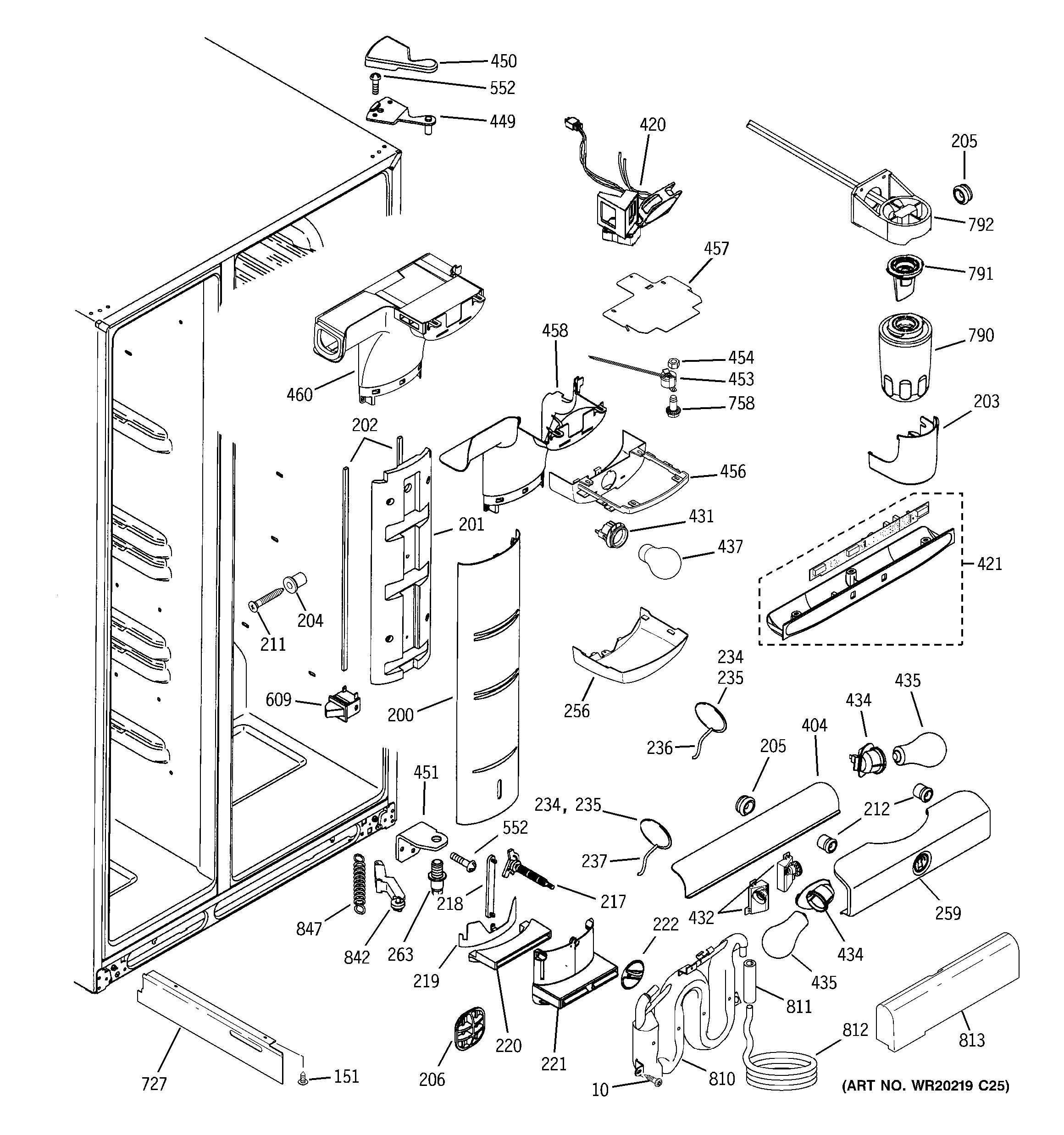 GE PSK27MHWHCCC fresh food section diagram
