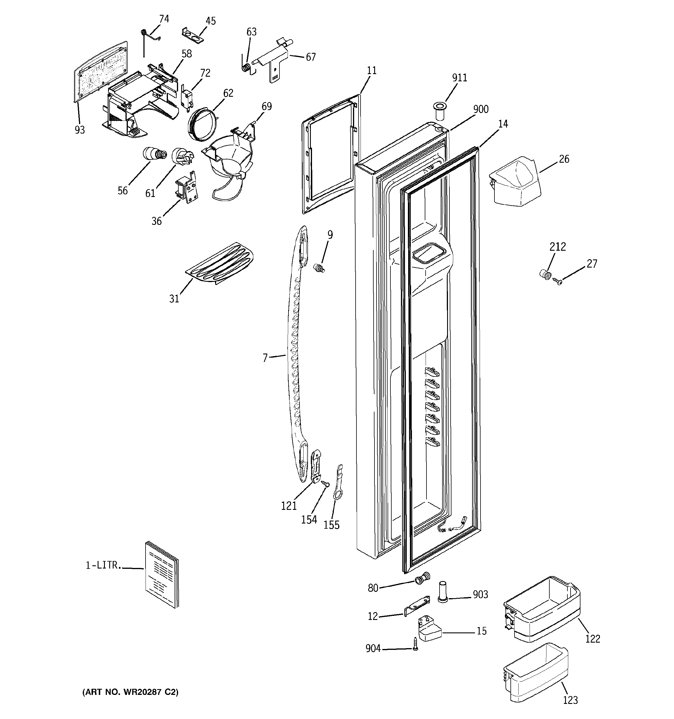 GE PSSC6KGXCCWW freezer door diagram