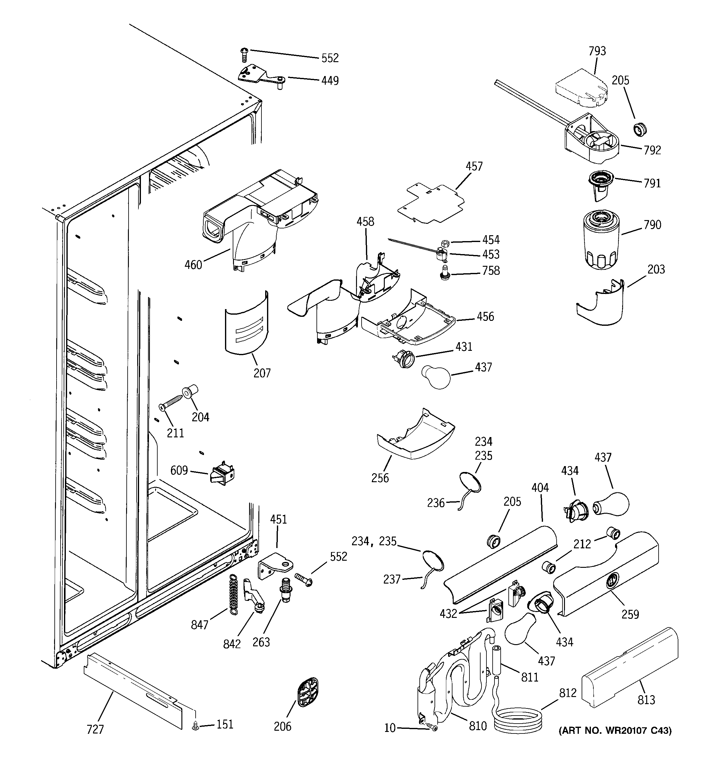 GE GSHF6PHXCEWW fresh food section diagram