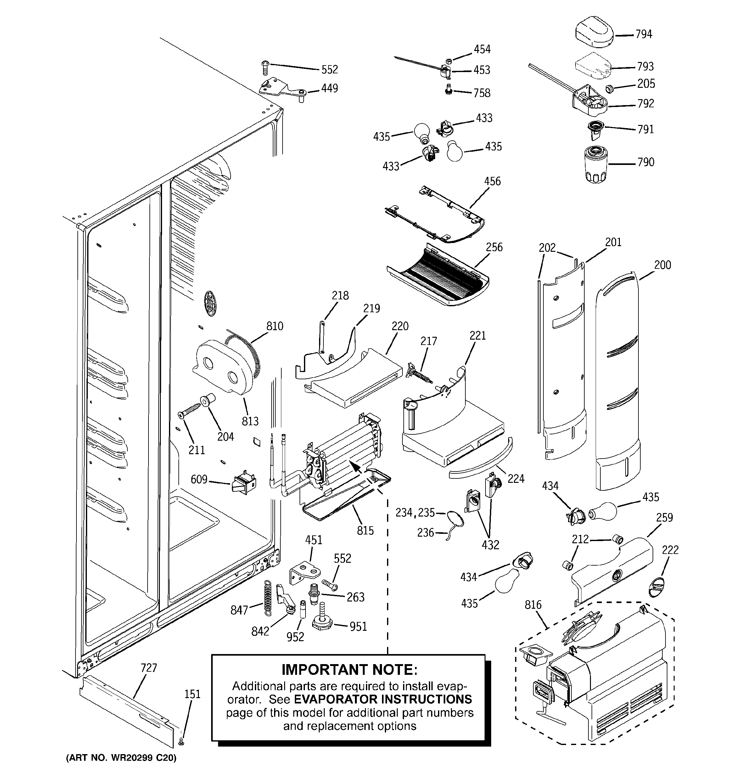 GE PSCF5RGXAFCC fresh food section diagram