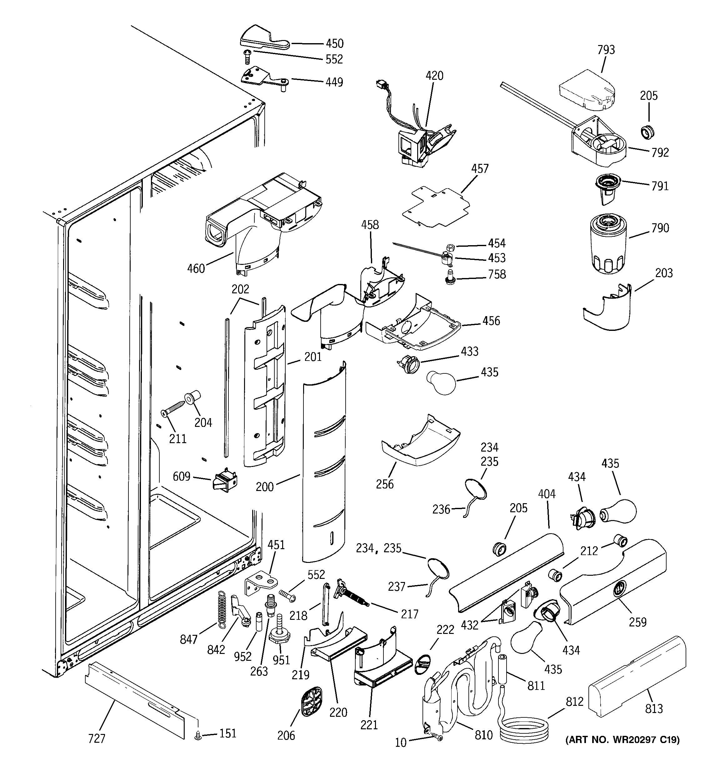 GE PSSS7RGXCCSS fresh food section diagram