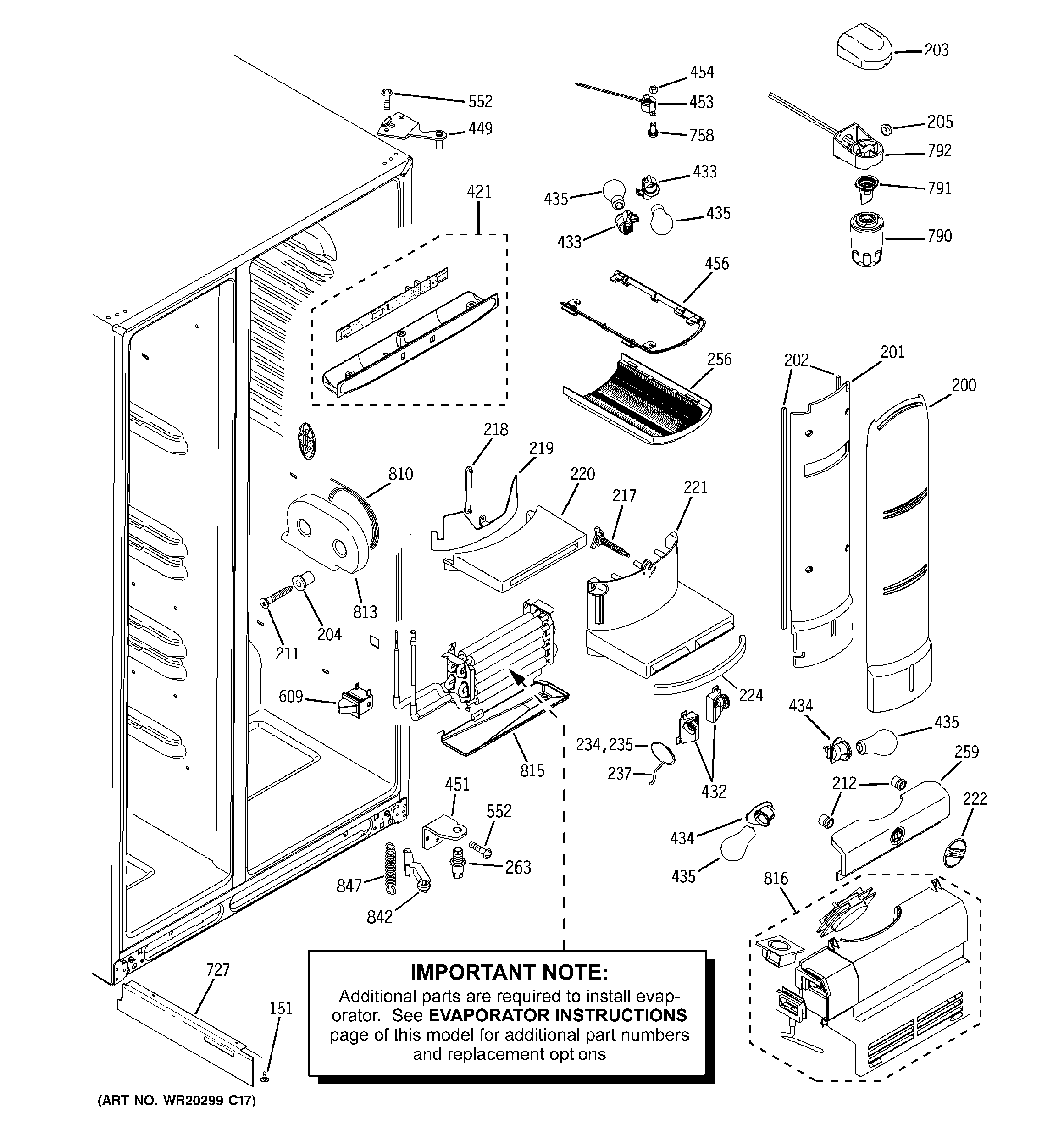 GE PJE25MGTIFKB fresh food section diagram