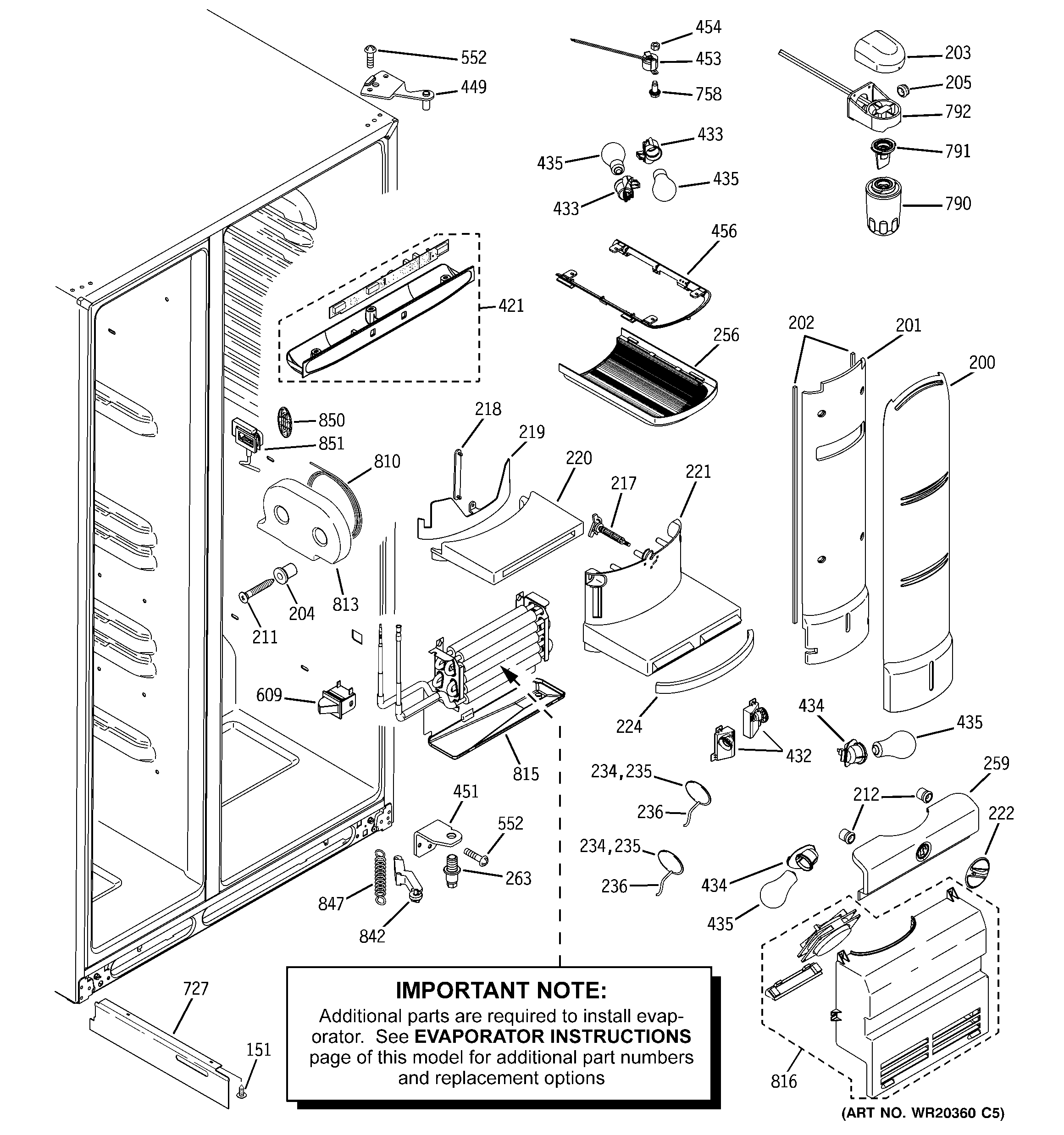 GE PJE25PGTIFSV fresh food section diagram