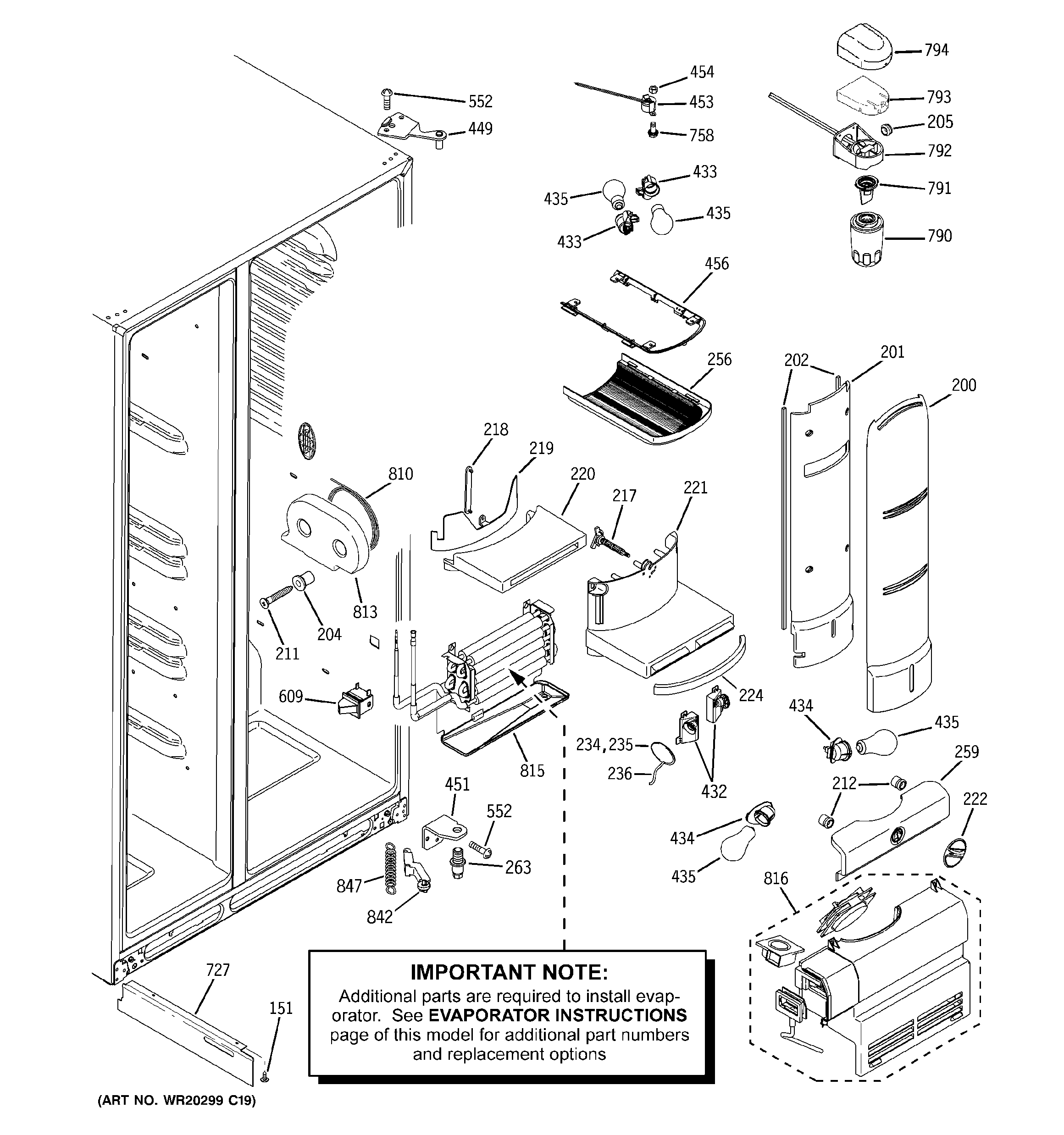 GE PSDF5RGXCFWW fresh food section diagram