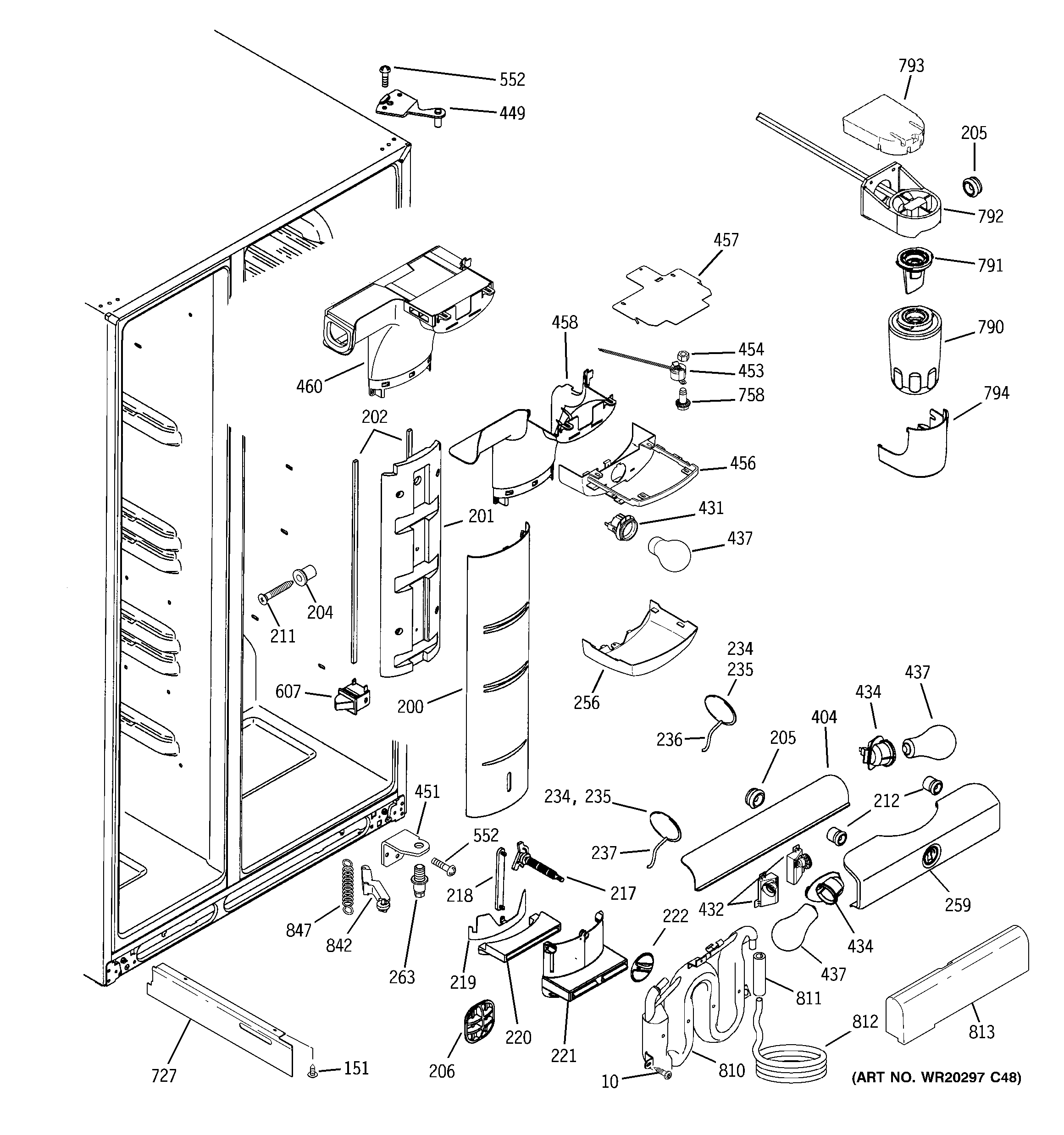 GE PSHF6VGXCDWW fresh food section diagram