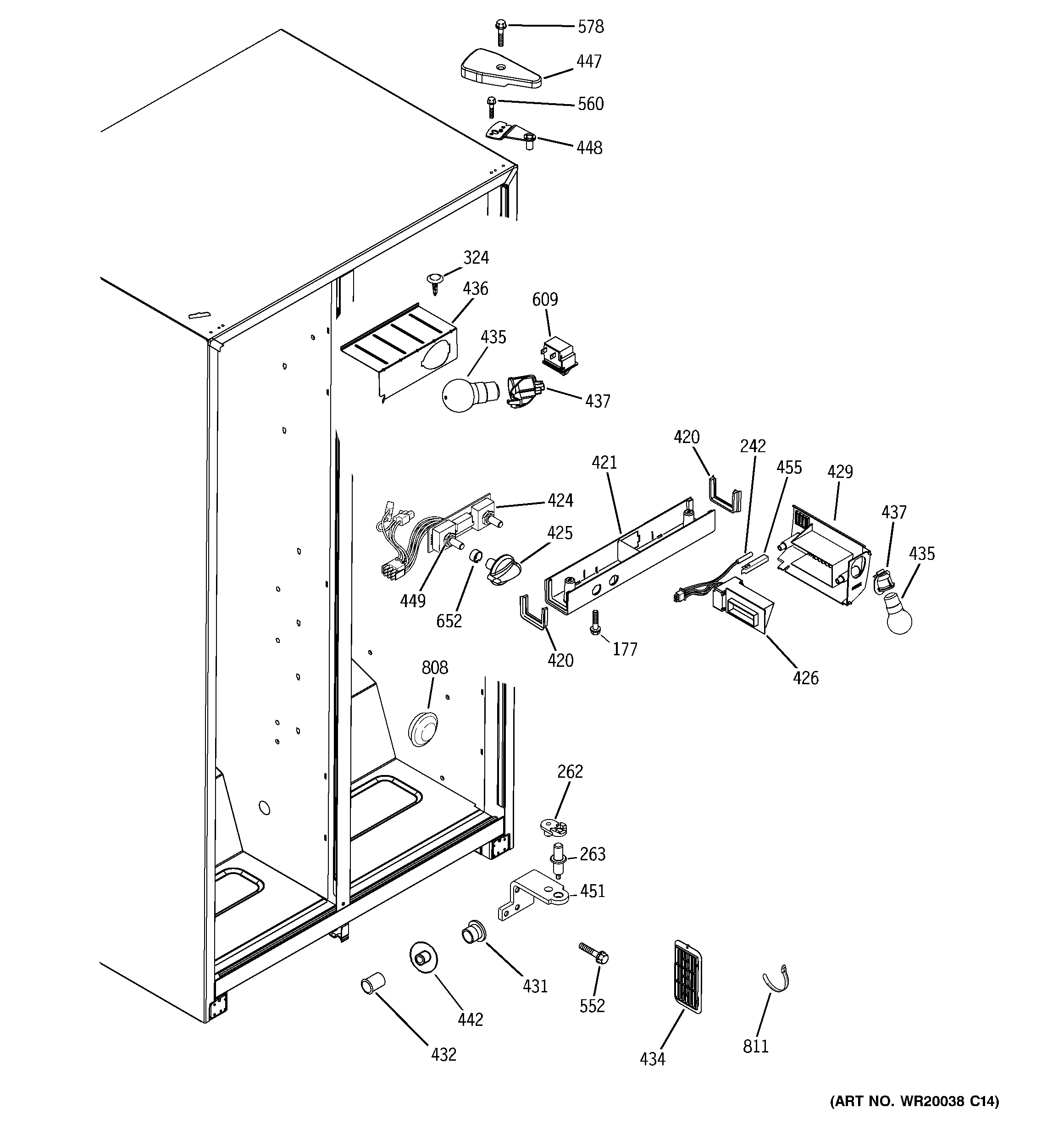 GE GSS22IBTJCC fresh food section diagram