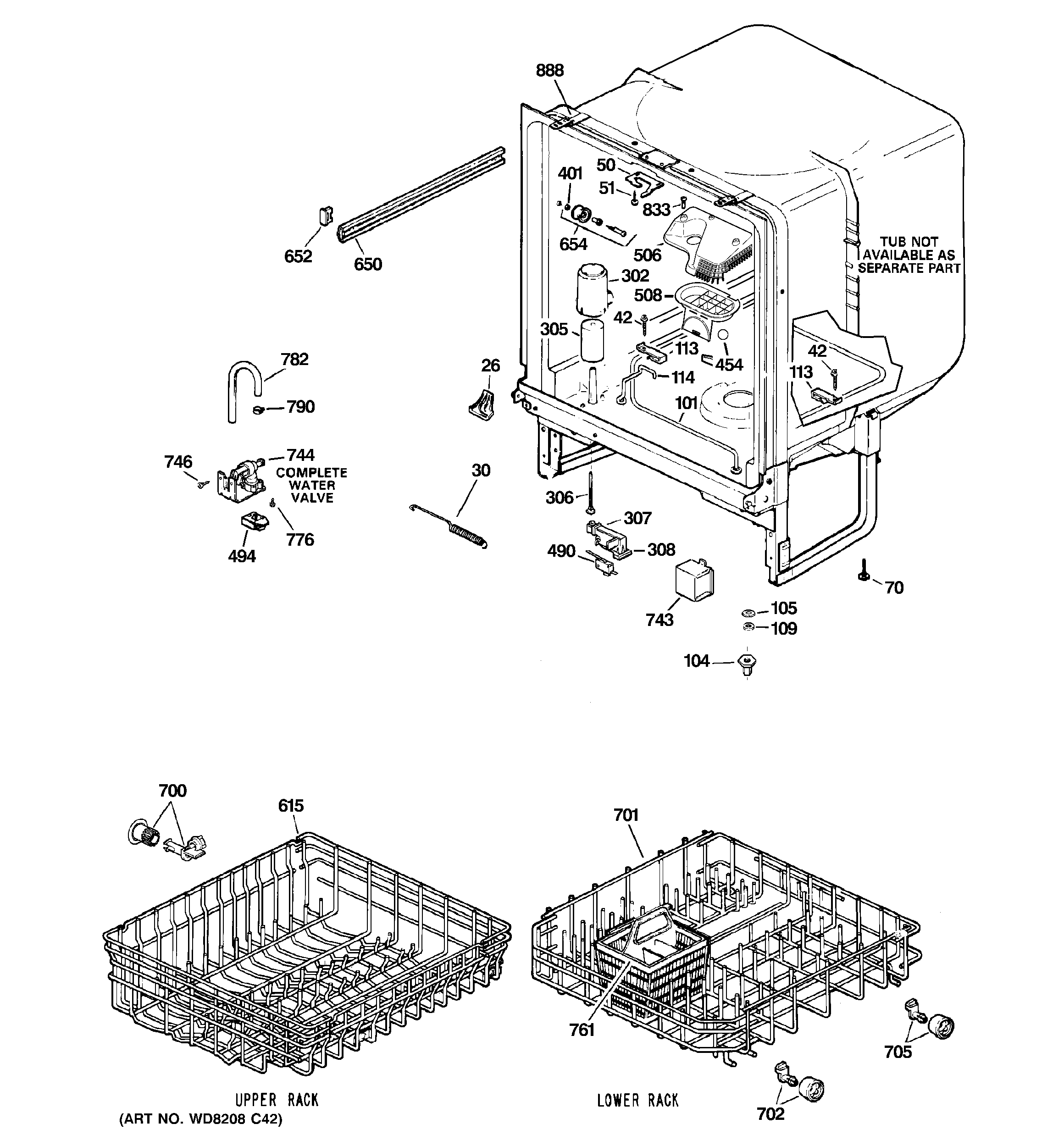 GE GSD2100N00BB body parts diagram