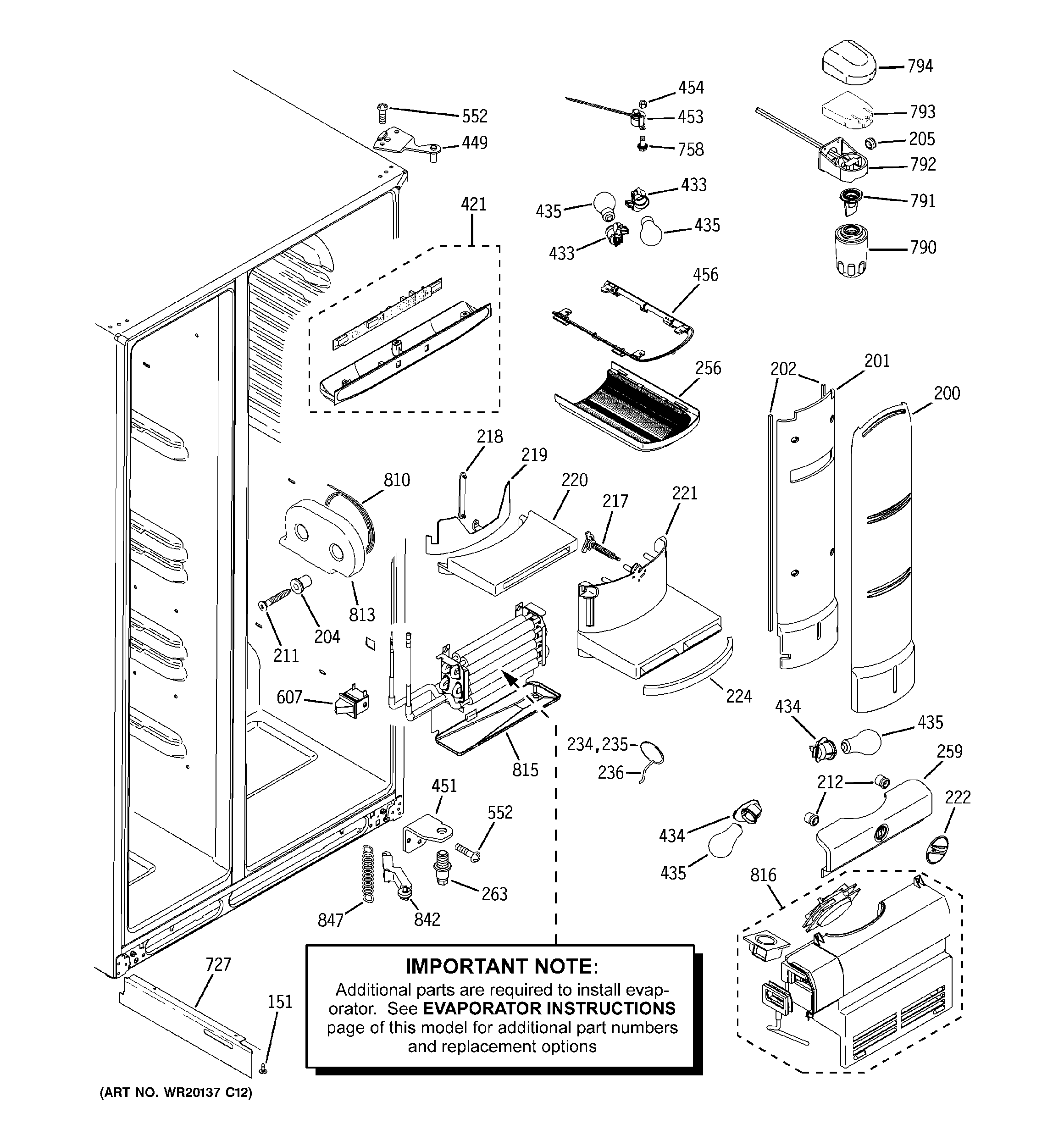 GE PSC25NSWCSS fresh food section diagram