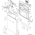 GE ZBD6920P00SS escutcheon & door asssembly diagram