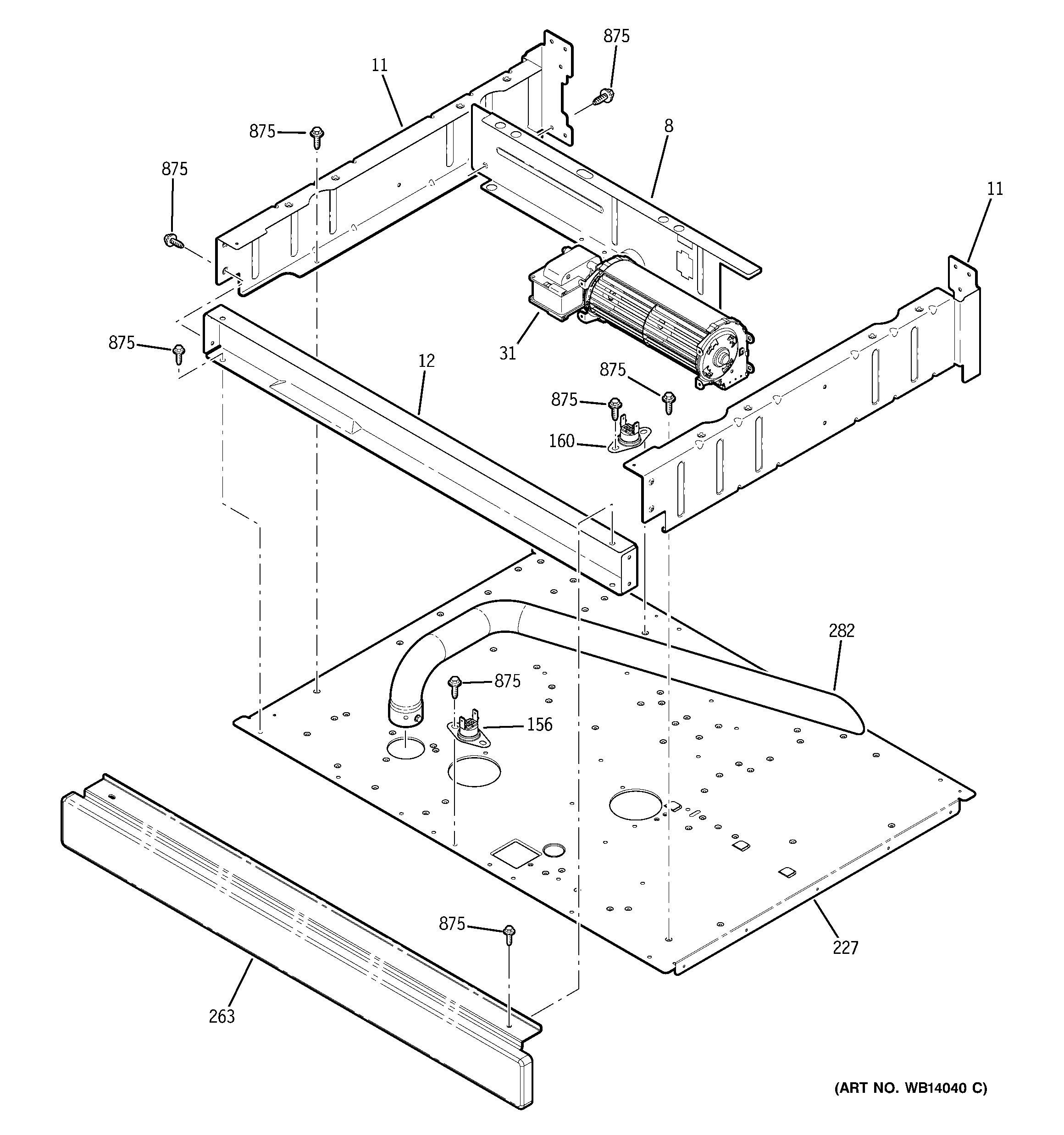 GE PT956SM2SS center spacer diagram
