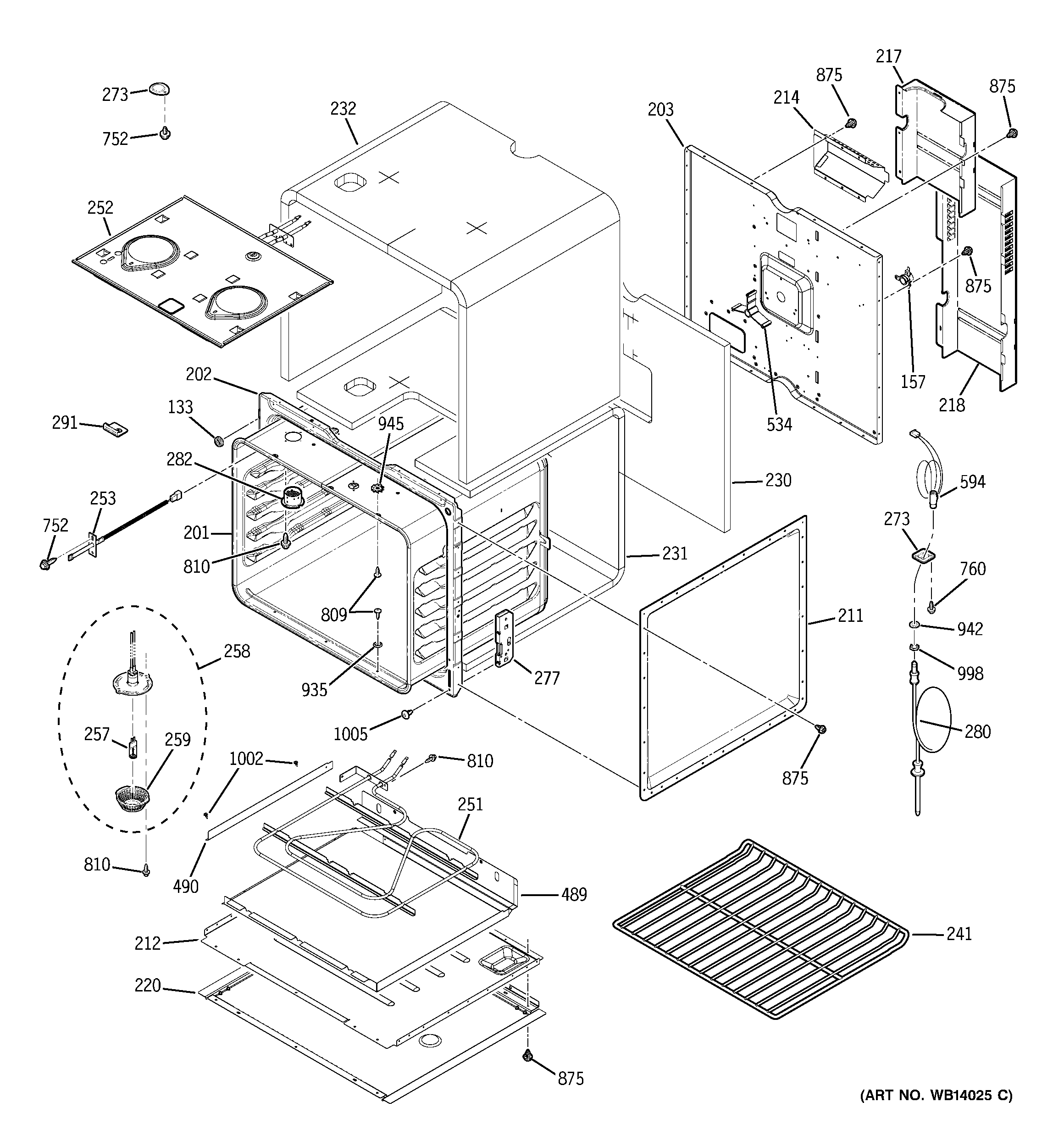 GE PK956CM1CC upper oven diagram