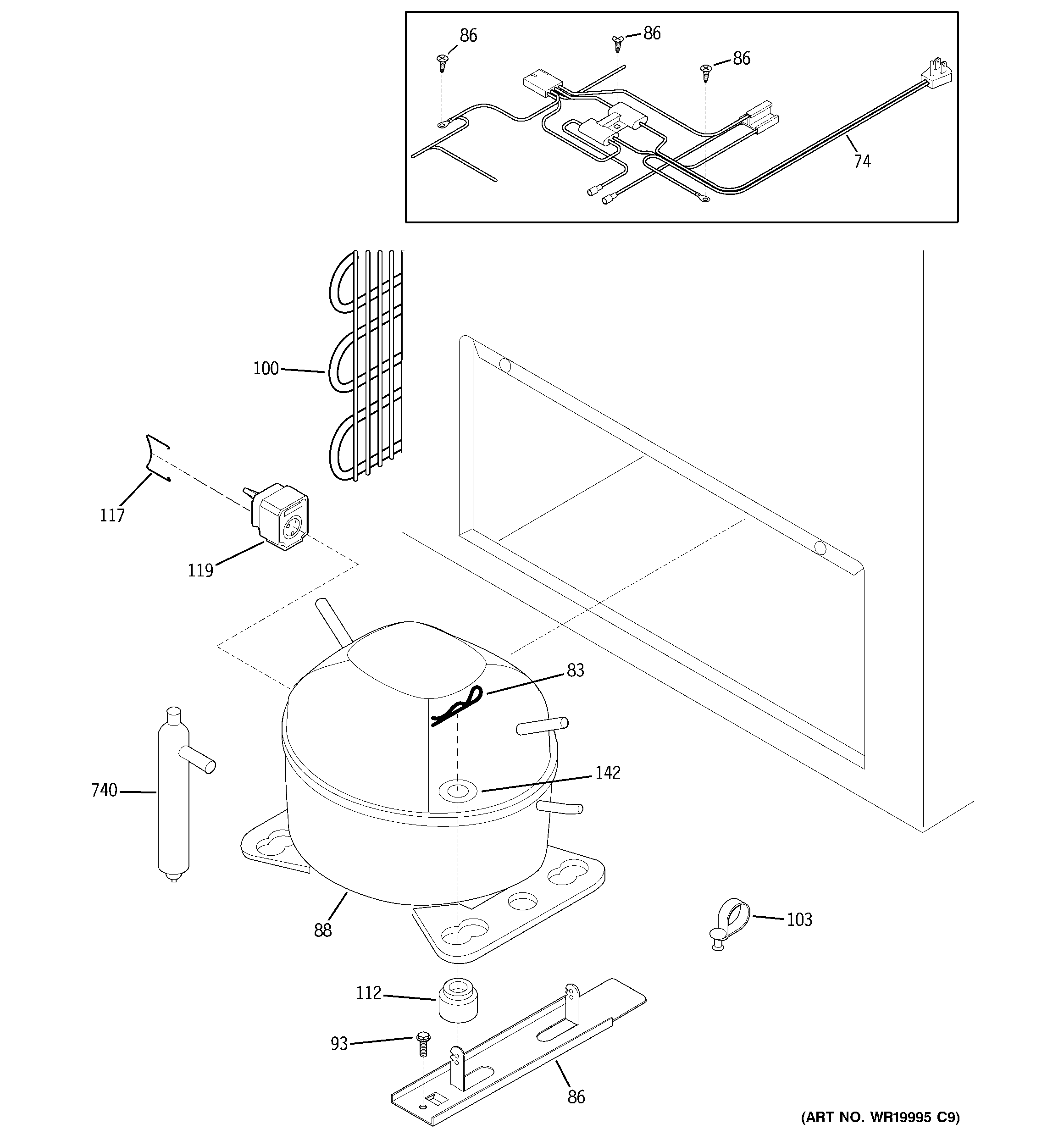 GE FCM20SUCWW unit parts diagram