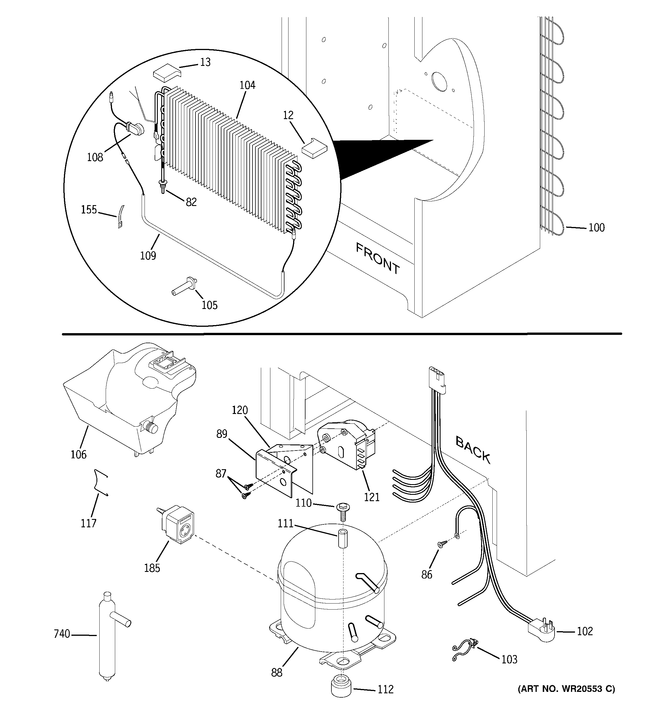 GE FUF17SUDRWW unit parts diagram