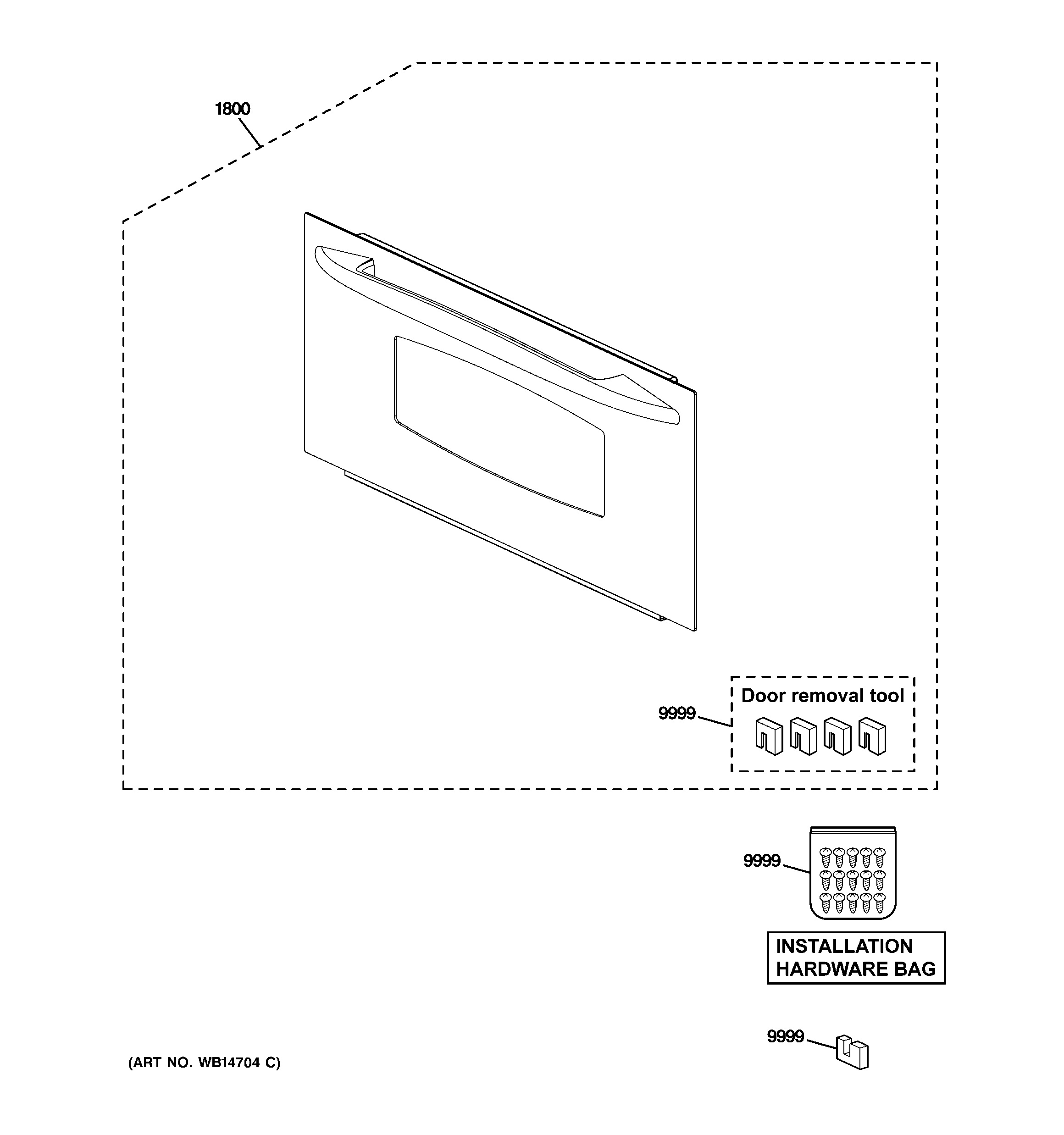 GE PSB1200NBB01 door parts diagram