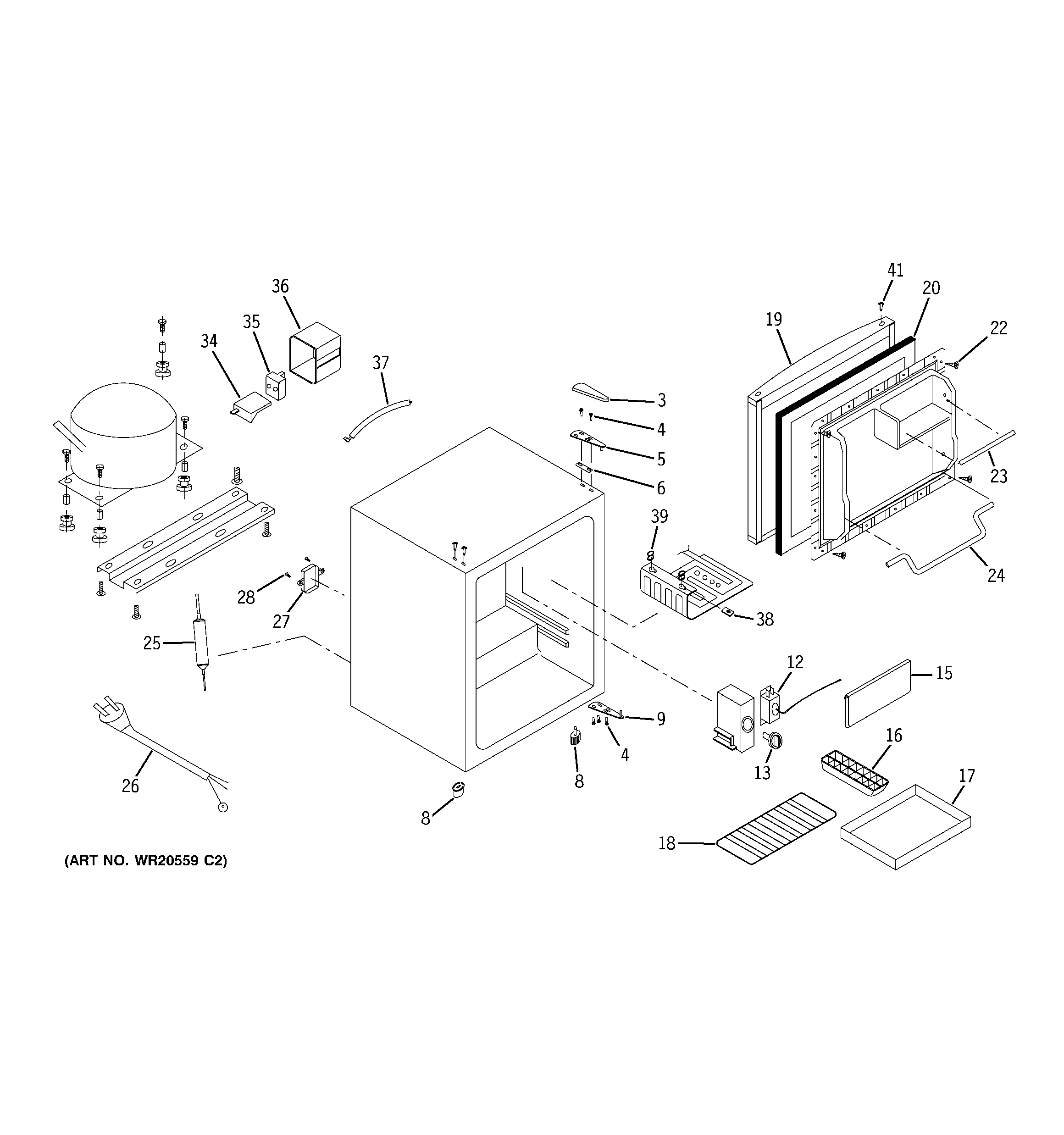 GE GMR02BAVAWW refrigerator diagram