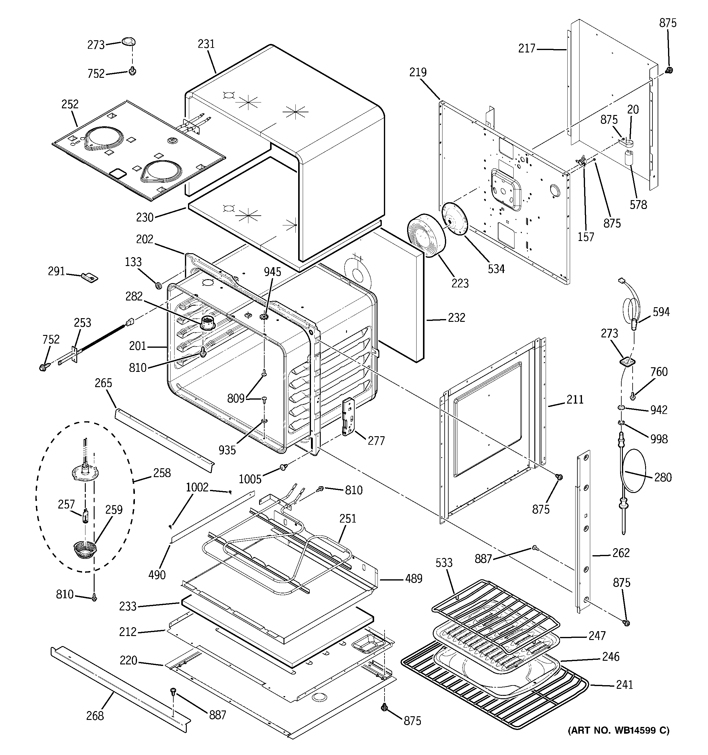 GE ZET938WM1WW body parts diagram