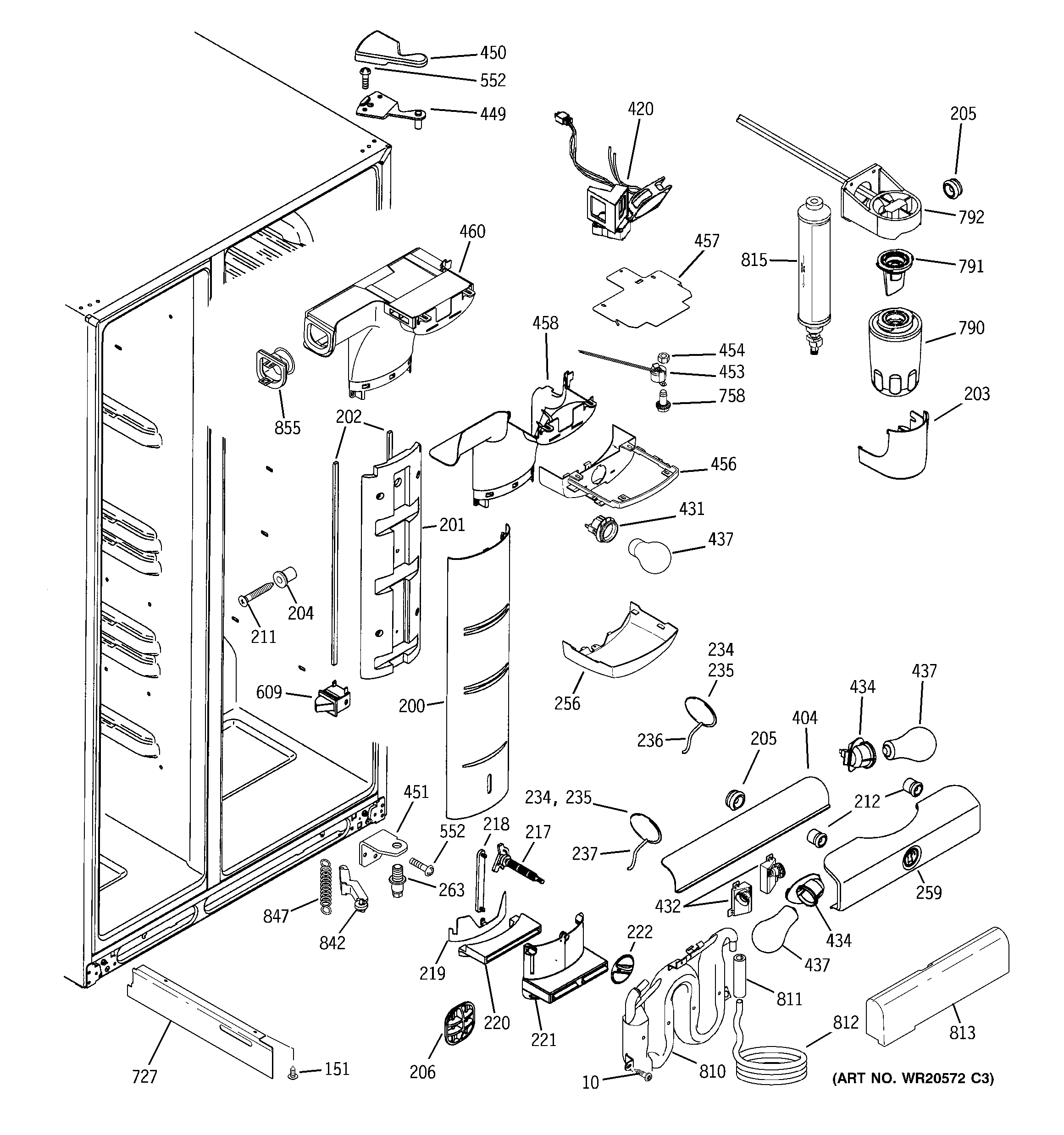 GE GCE21MGTJFSS fresh food section diagram