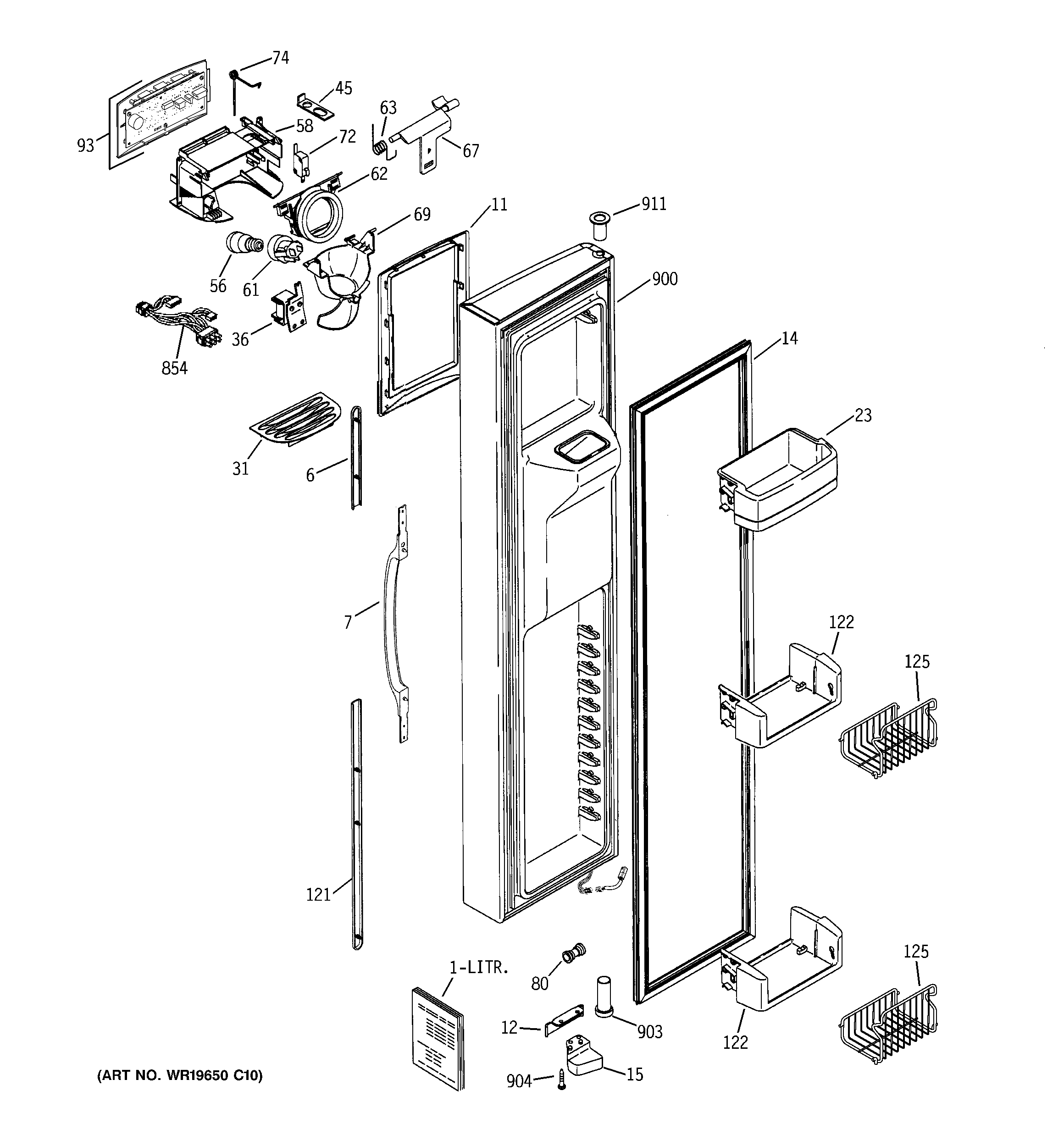 Hotpoint HSK29MGWICCC freezer door diagram