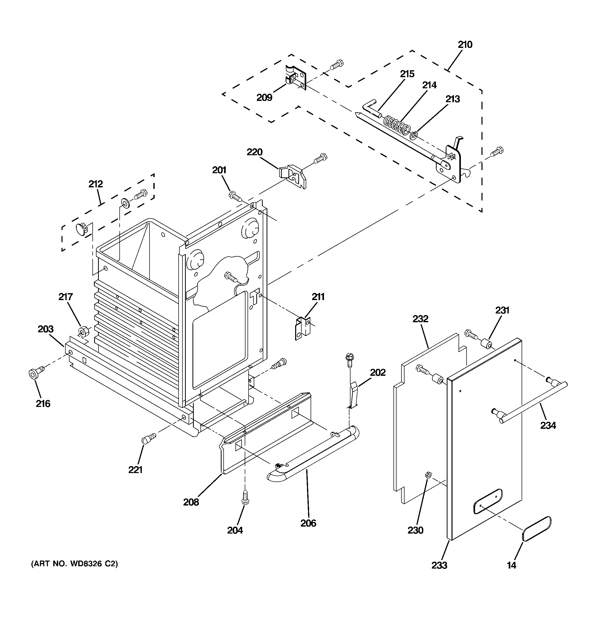 GE GCG1580P0SS container parts diagram