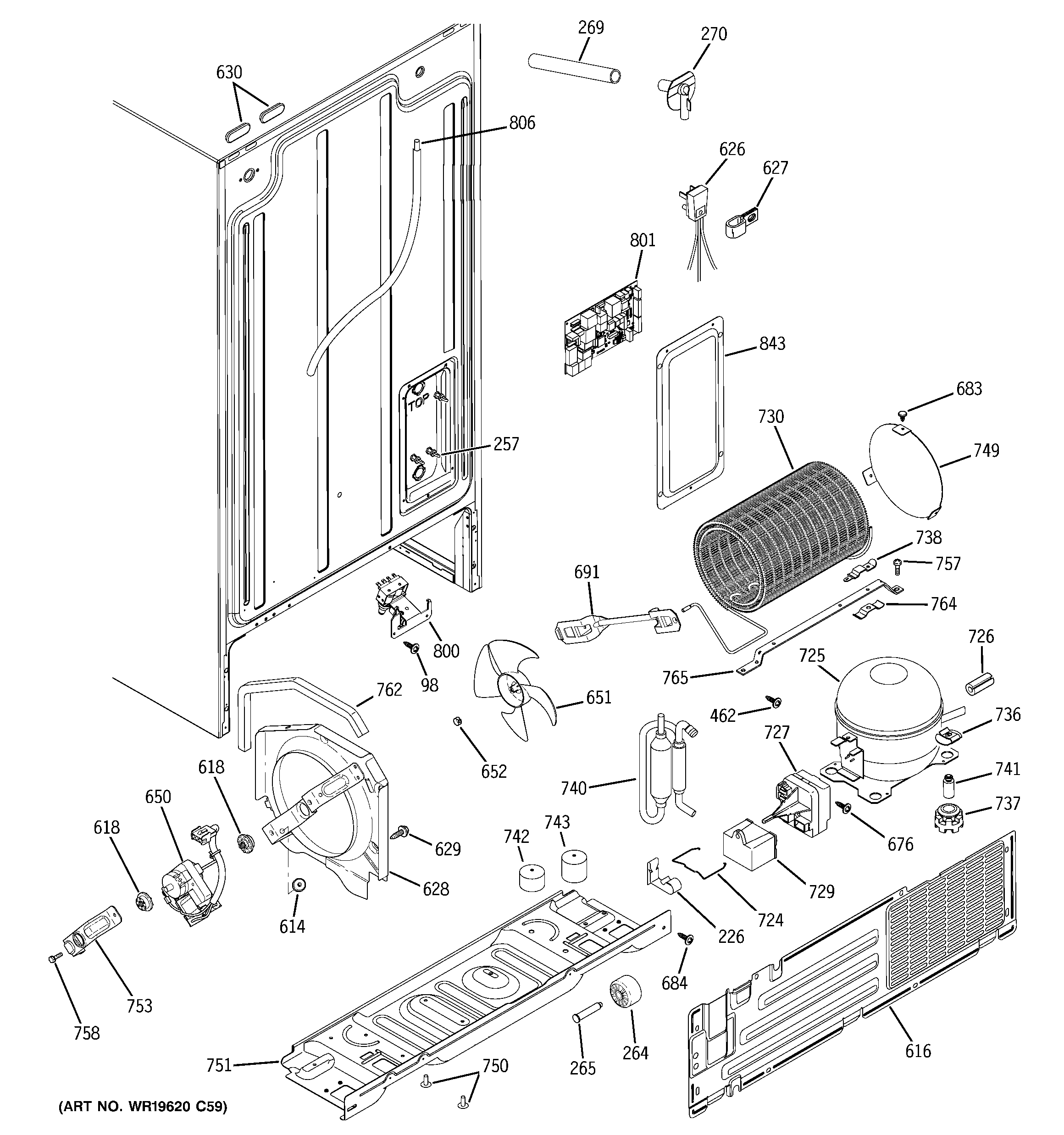 GE GSS20IETDCC sealed system & mother board diagram