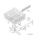 GE PDWF200P00BB upper rack assembly diagram