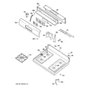 GE JGBP28WEK7WW control panel & cooktop diagram