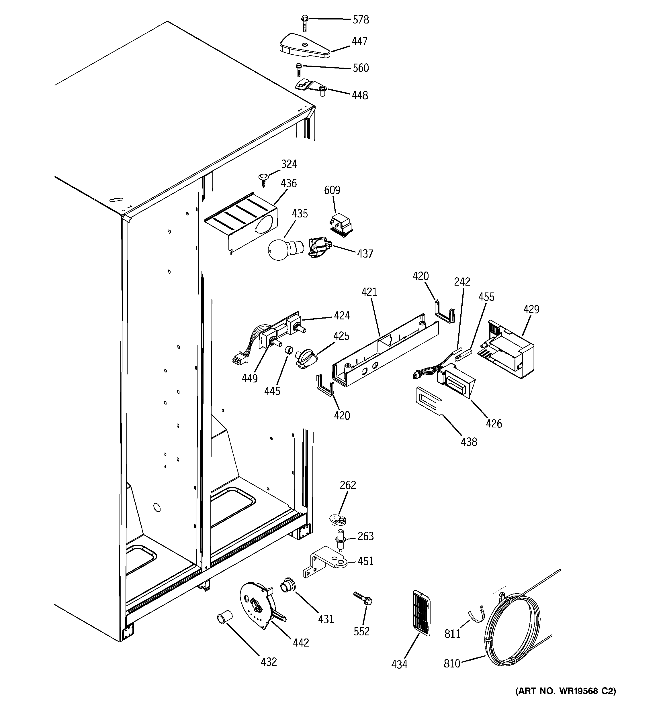 GE GSS20IEPJWH fresh food section diagram