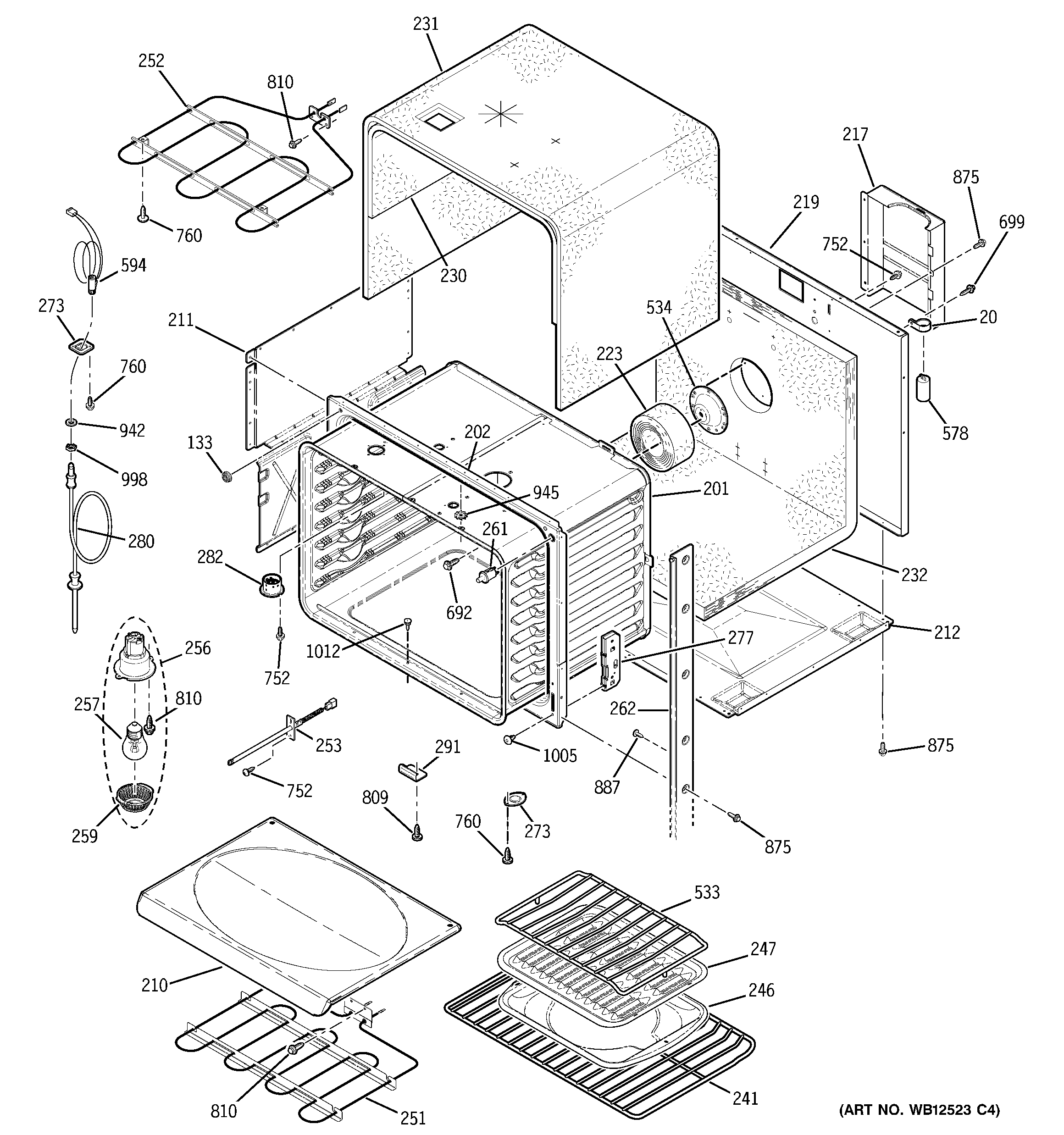 GE JT952CF8CC upper oven diagram