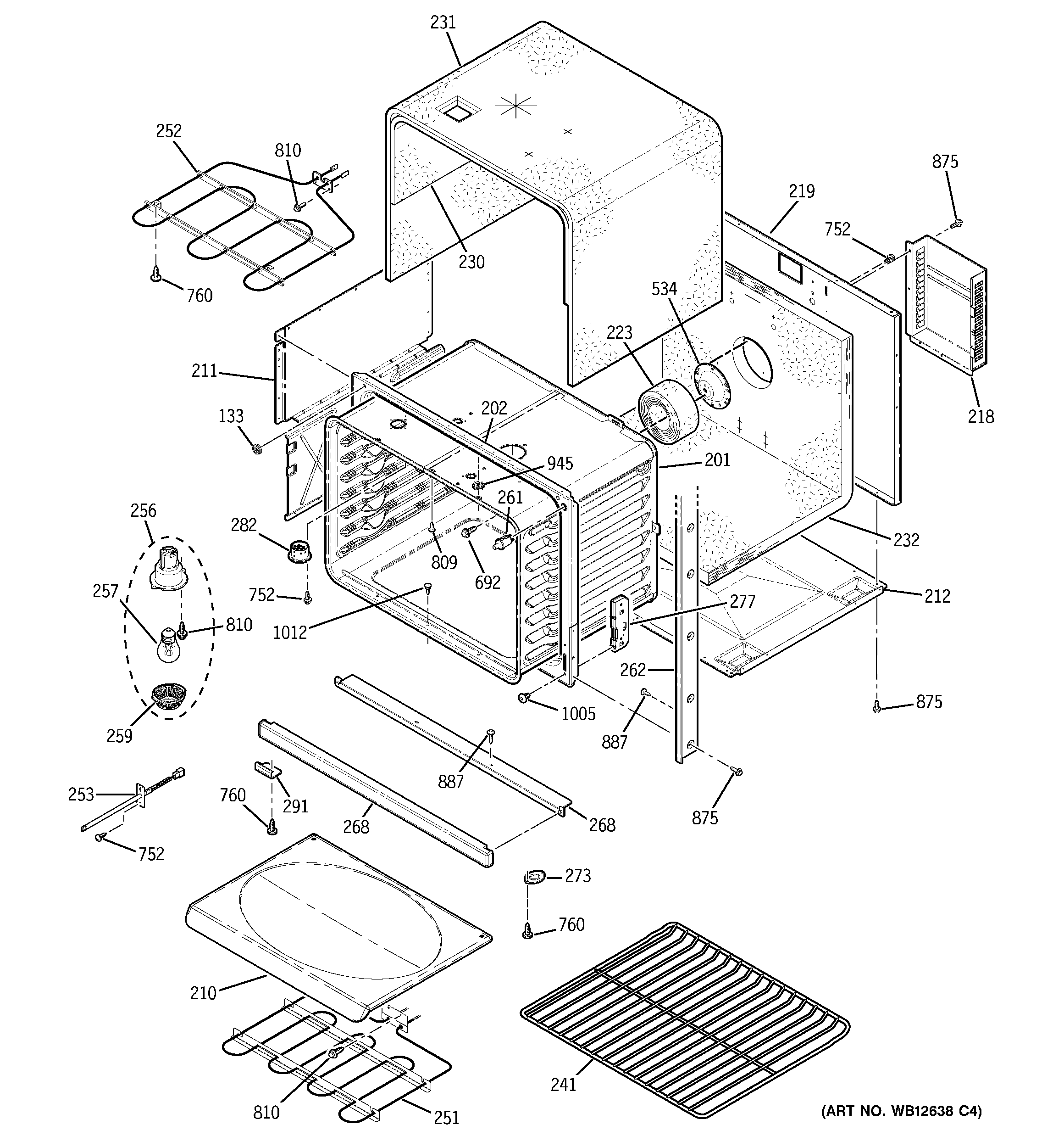 GE JT952CF8CC lower oven diagram