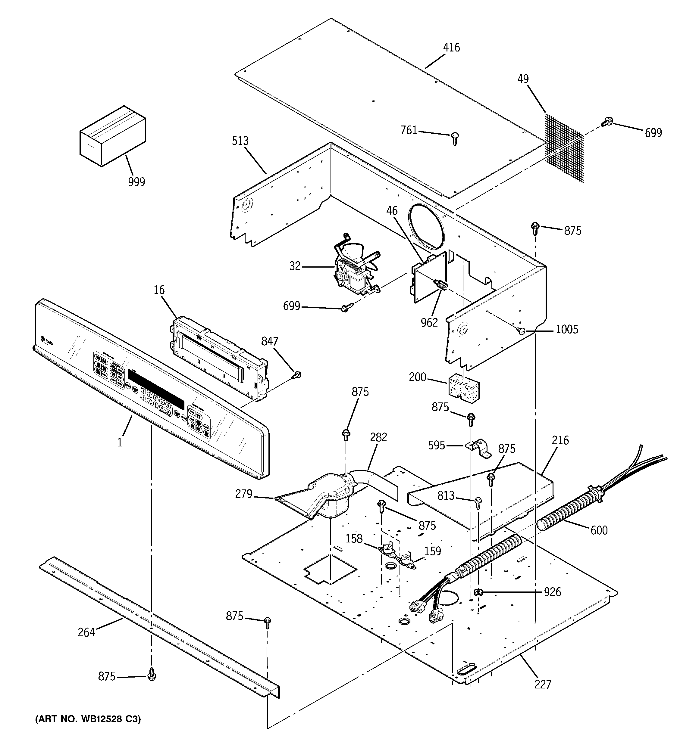 GE JT955CF8CC control panel diagram
