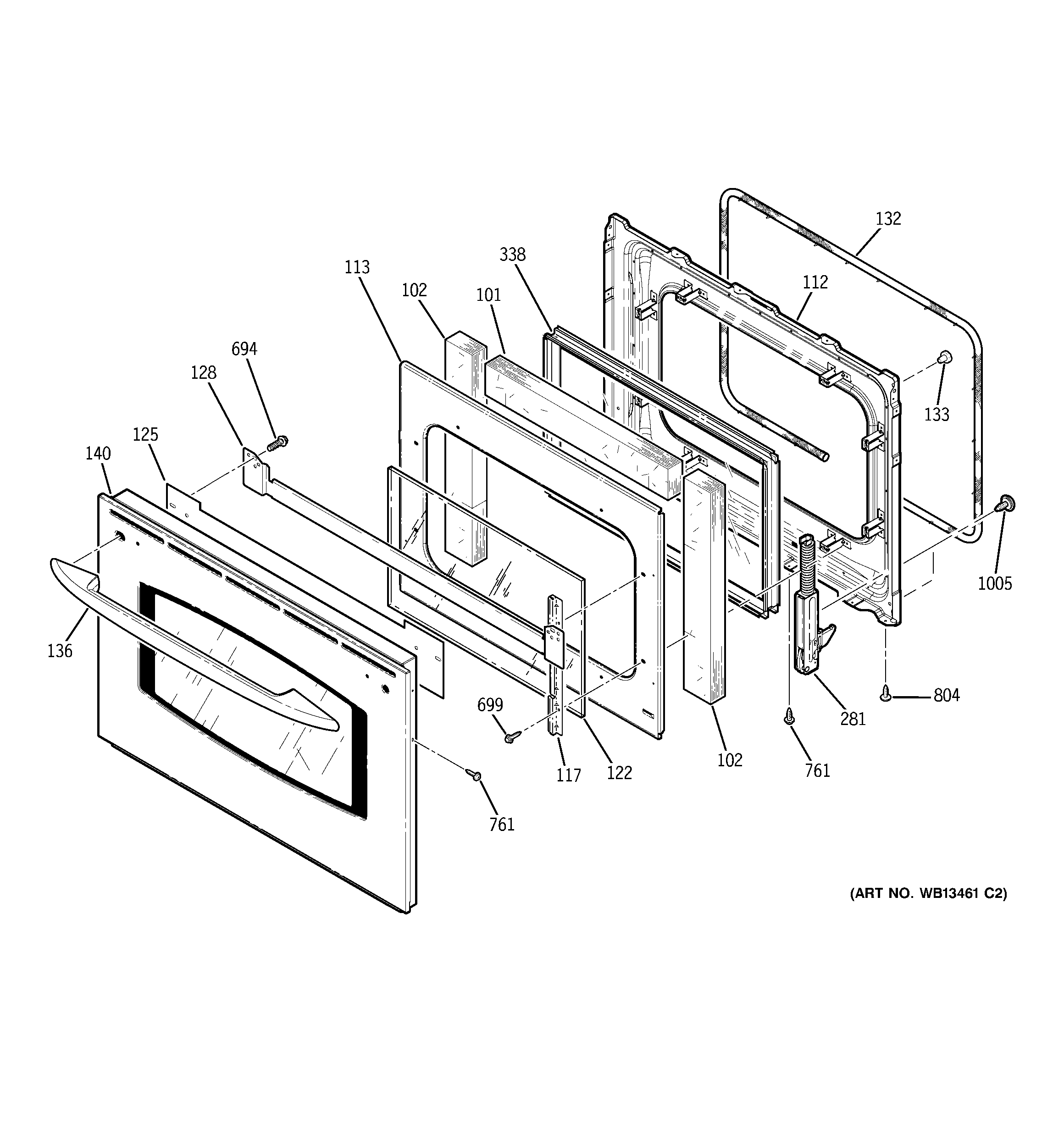 GE JT955SK4SS door diagram