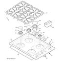 GE JGP945BEK1BB control panel & cooktop diagram