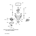 GE WPSE4270A0WW suspension, pump & drive components diagram