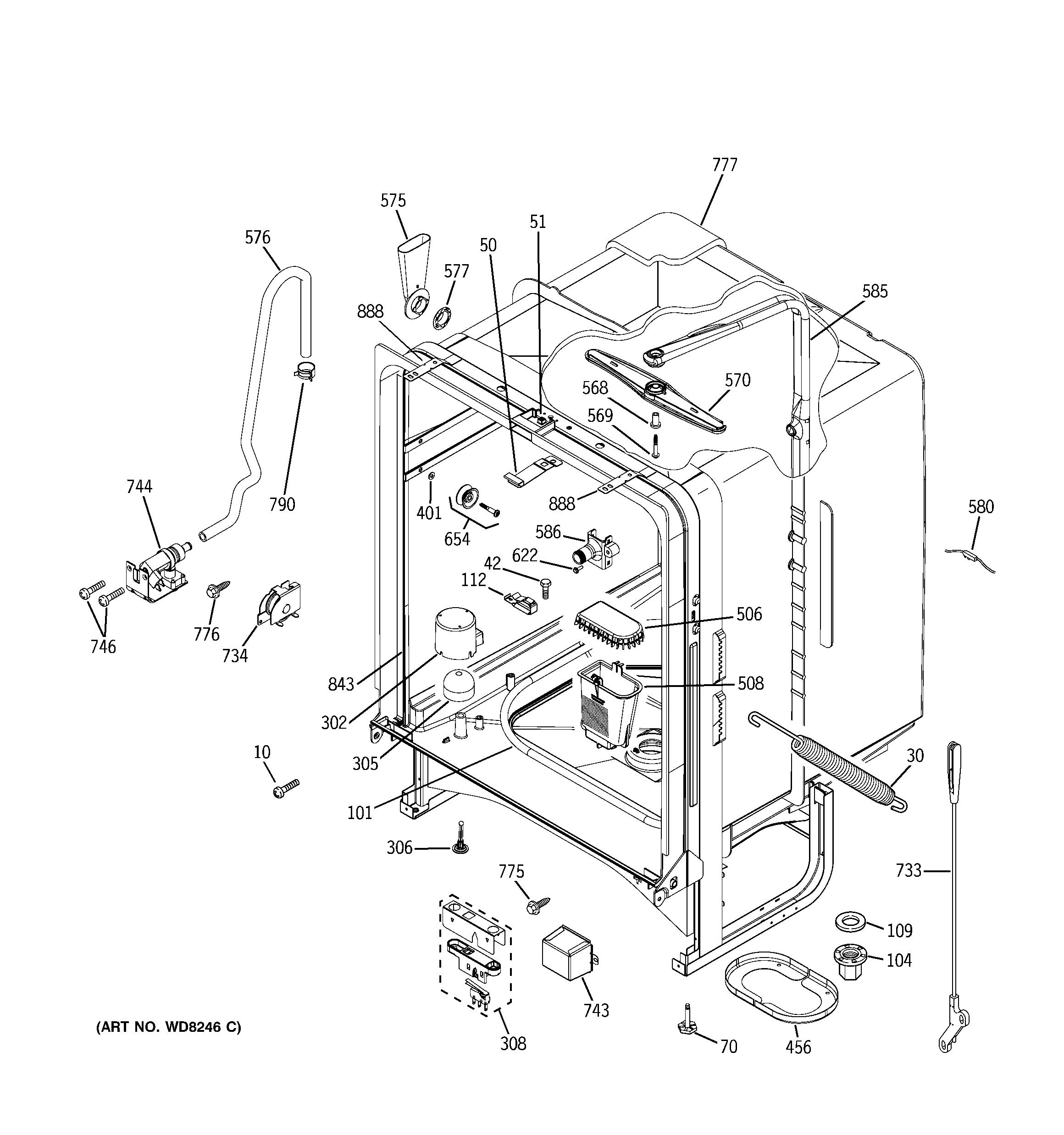 GE GLC4100N00WW body parts diagram