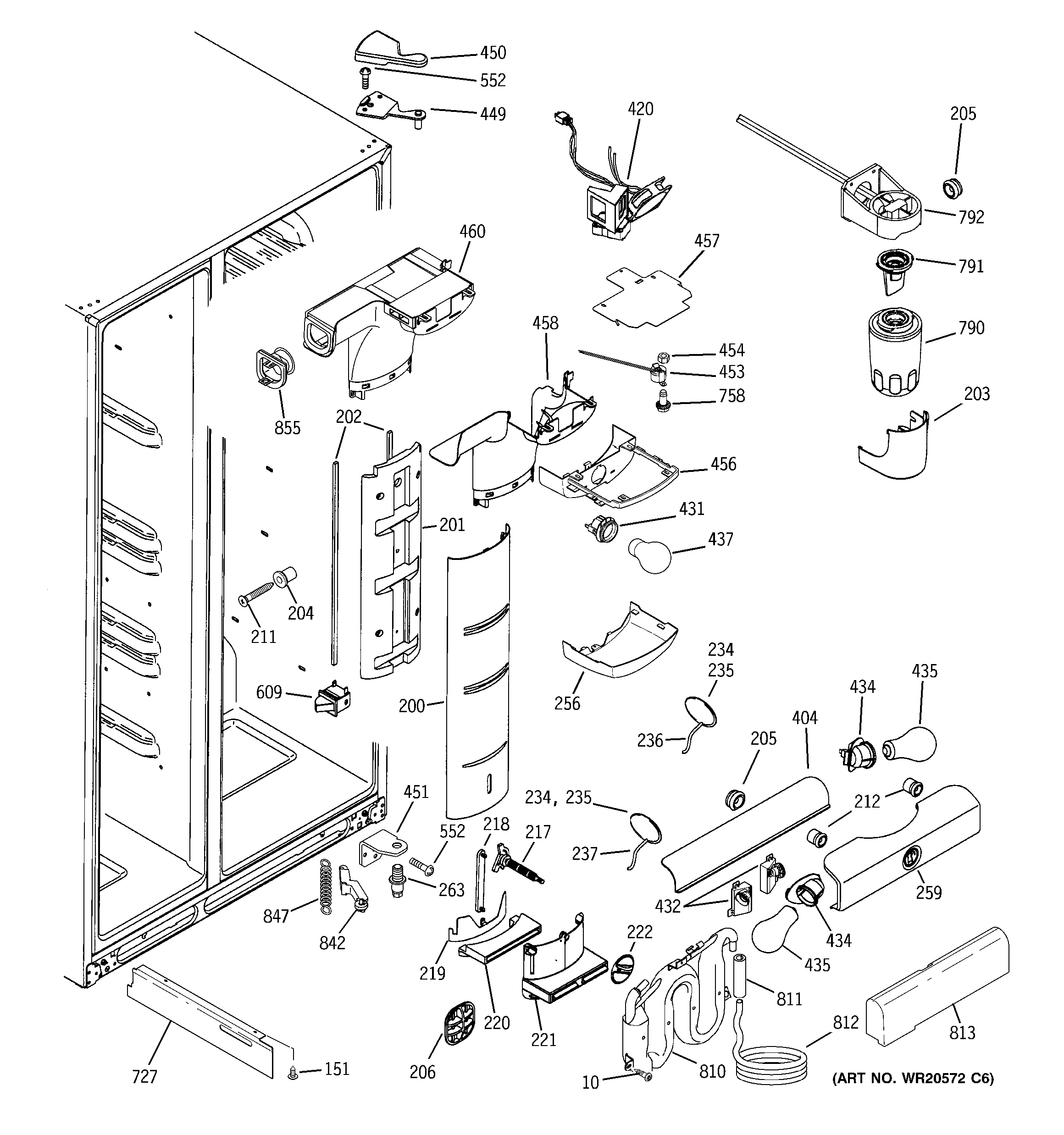 GE GIE21MGTJFBB fresh food section diagram