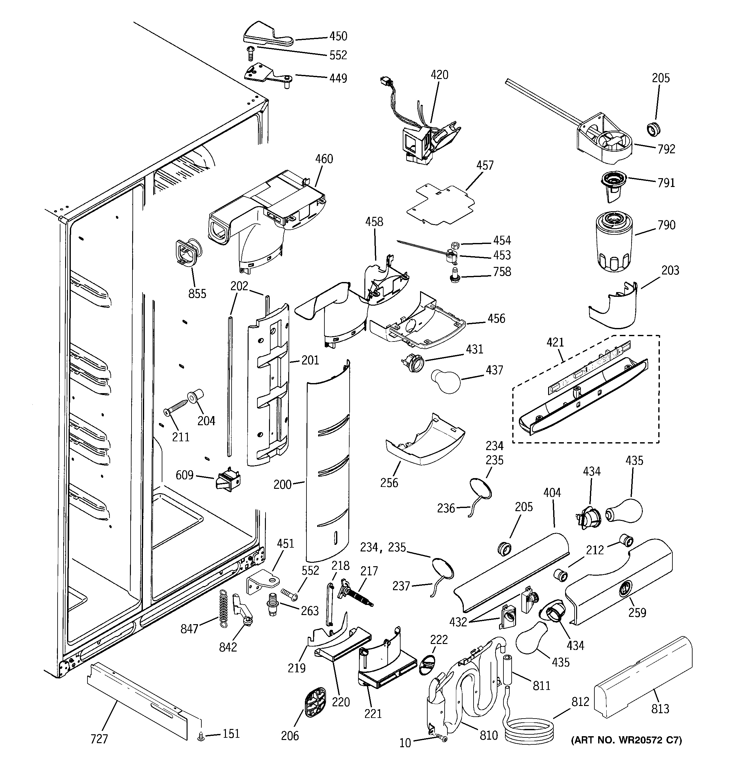 GE PCK23NHWIFCC fresh food section diagram