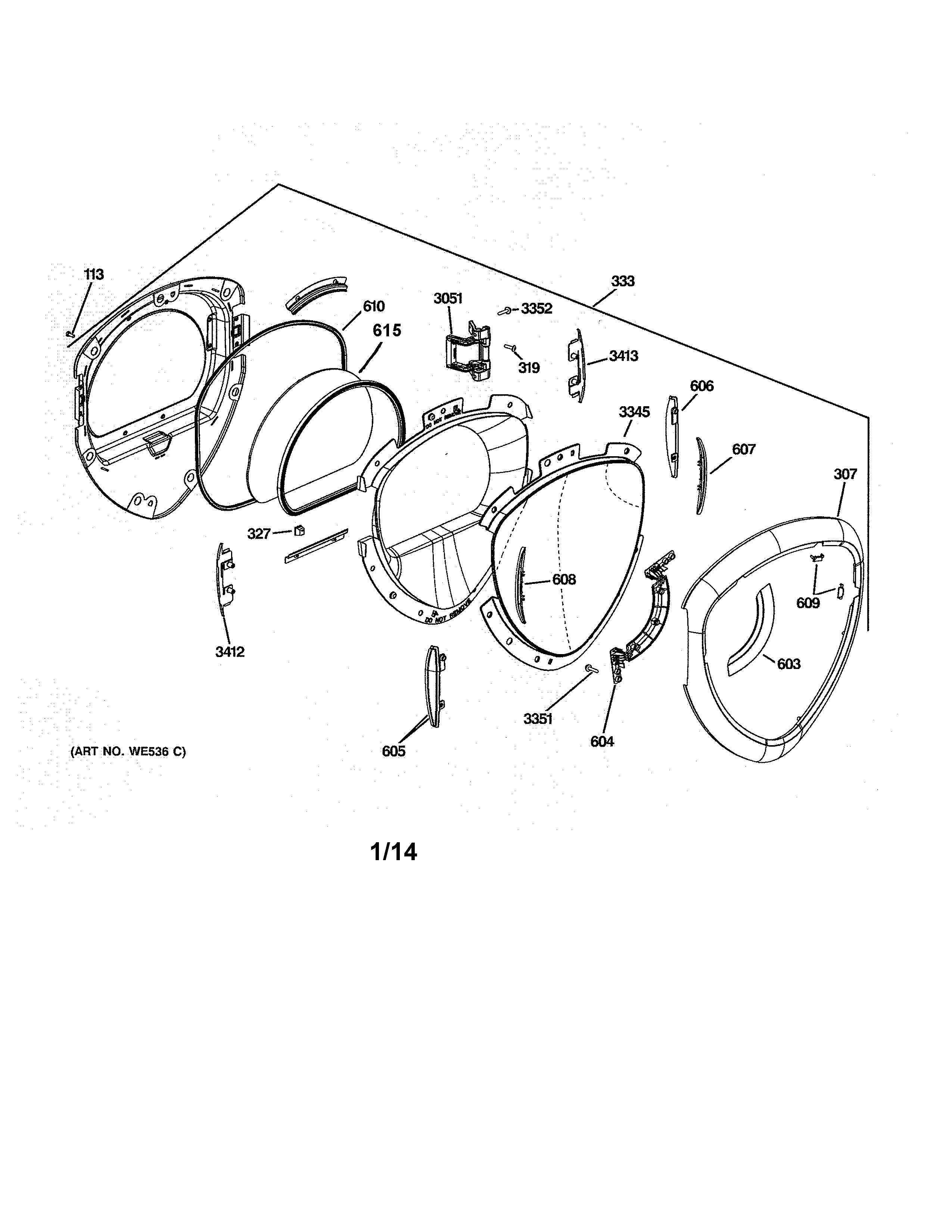 GE DPVH890GJ0MG door diagram