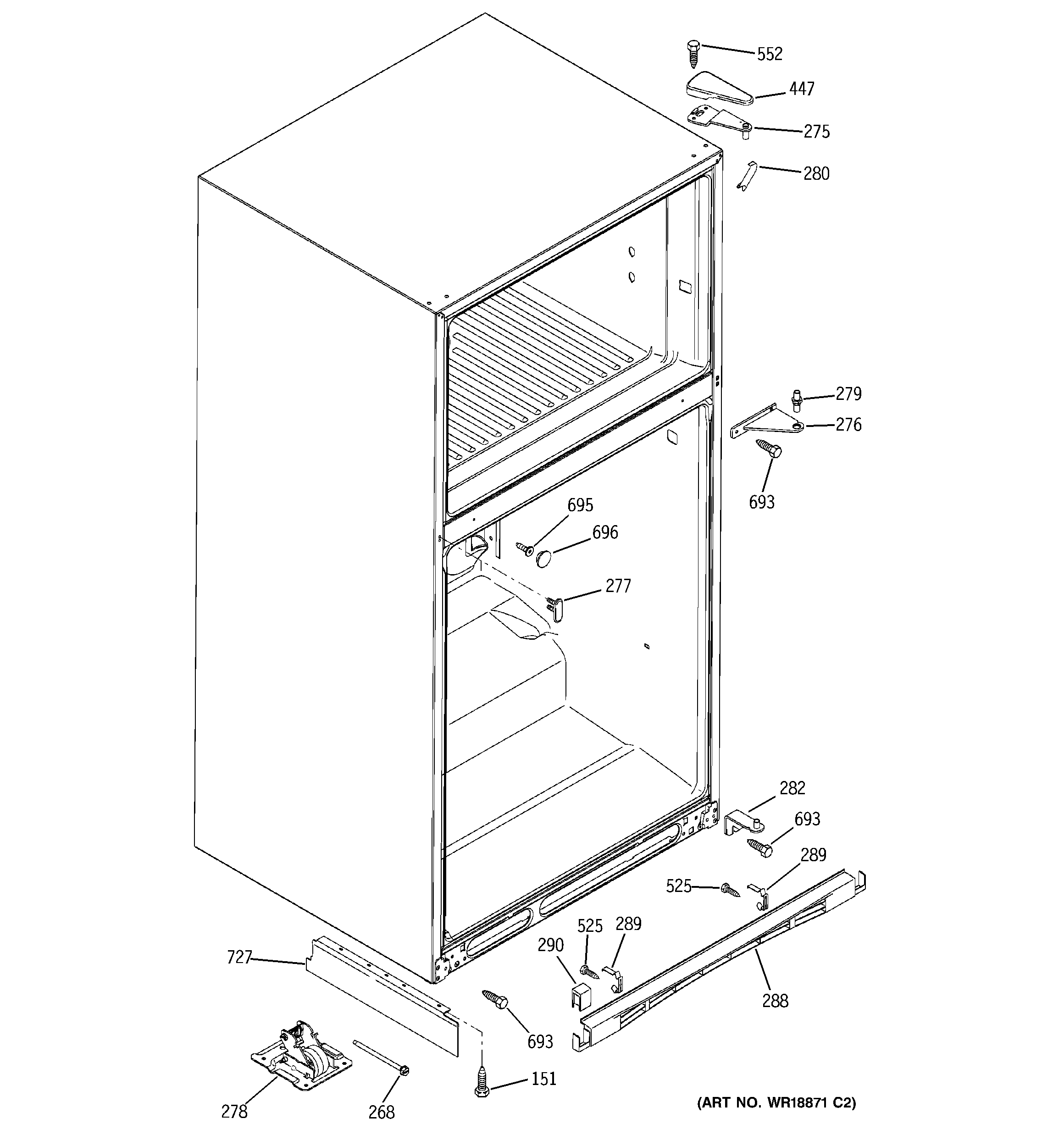 GE GTE25DBTJRWW case parts diagram