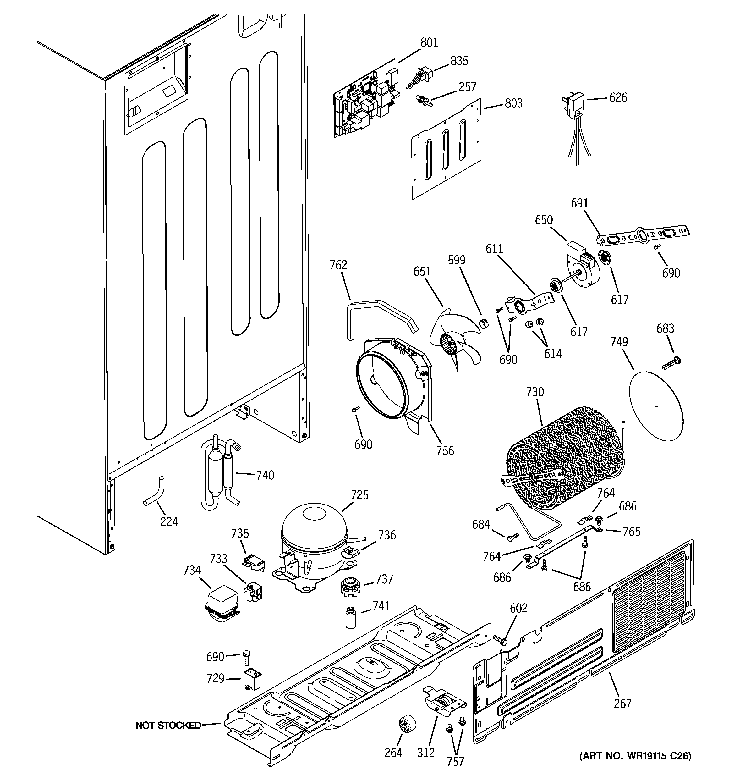 GE GTE25DBTJRWW unit parts diagram