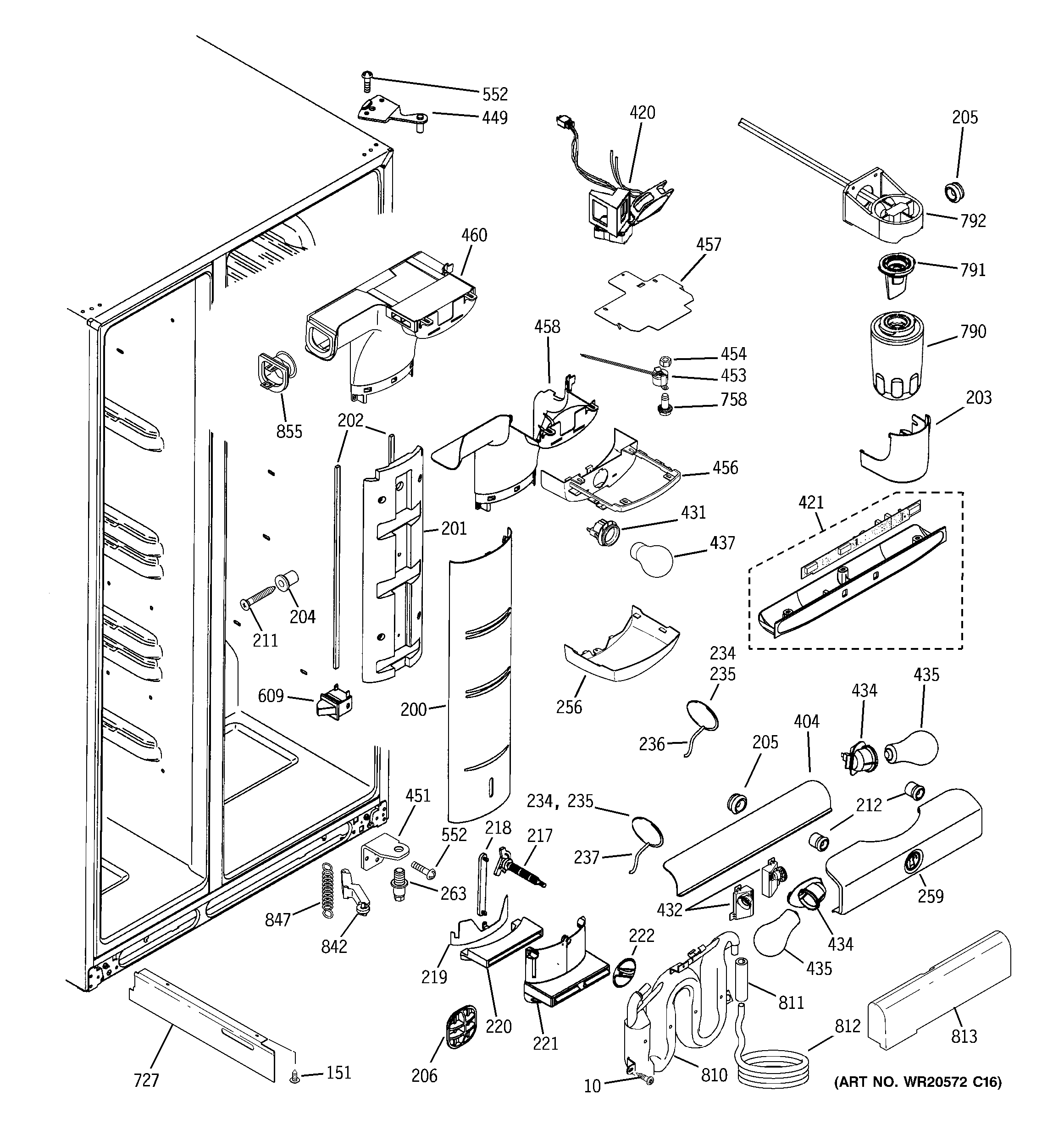 GE ZCE23SGTJSS fresh food section diagram