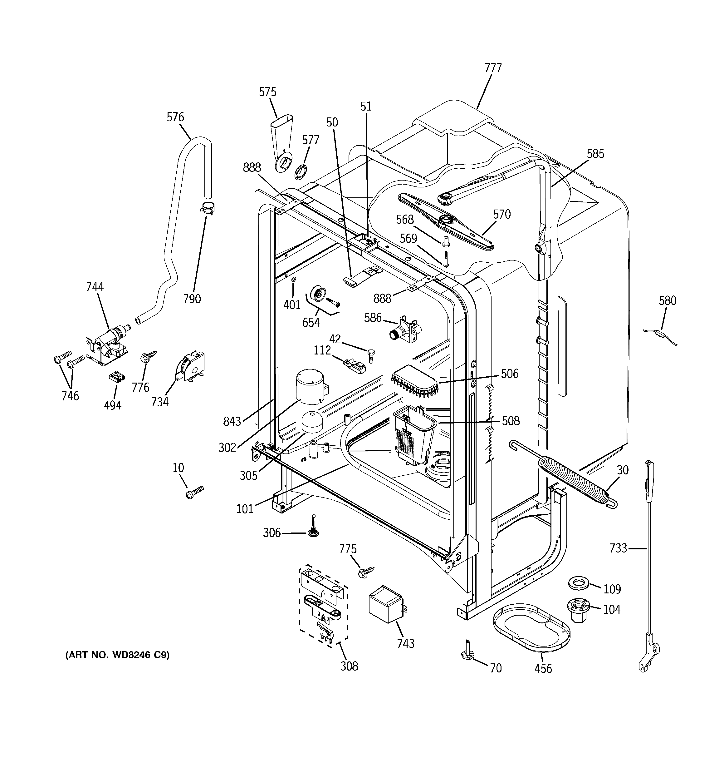 GE GLDL500N15WW body parts diagram