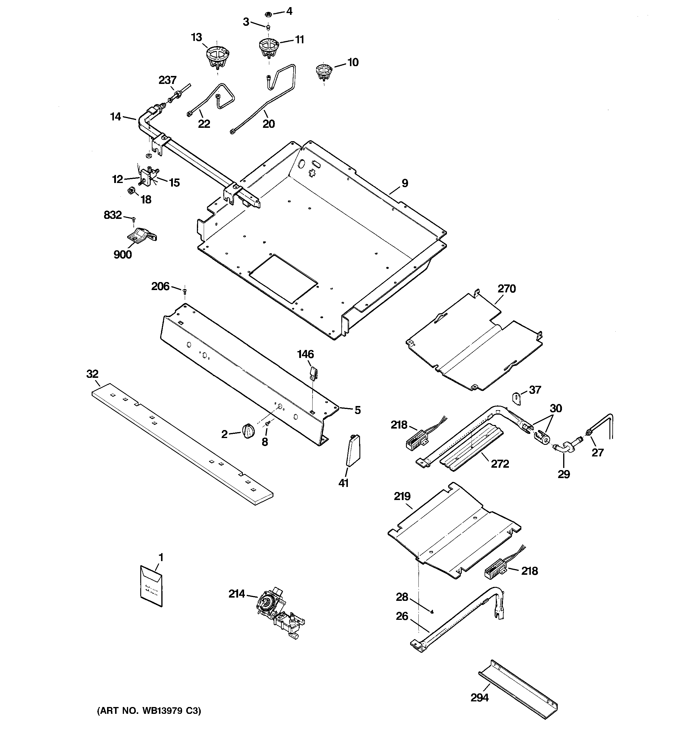 Hotpoint RGB790SEHDSA gas & burner parts diagram