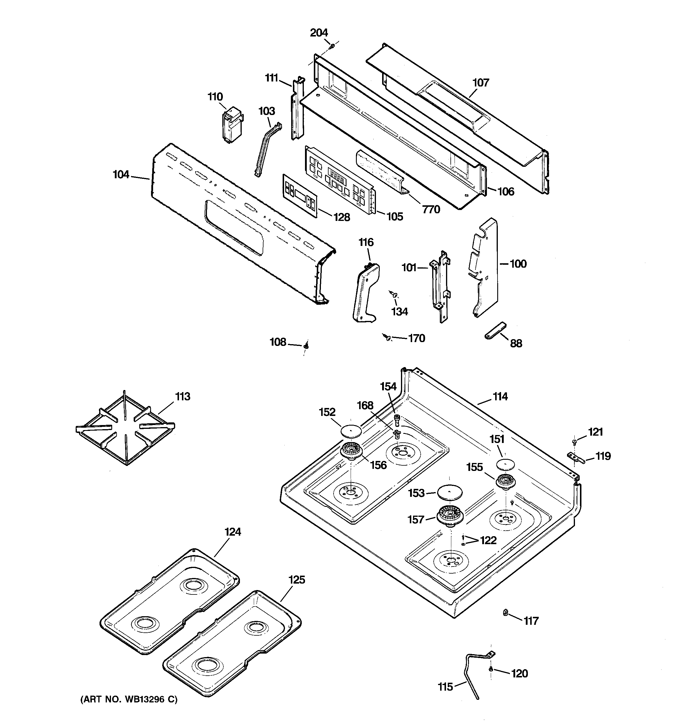 Hotpoint RGB790SEHDSA control panel & cooktop diagram